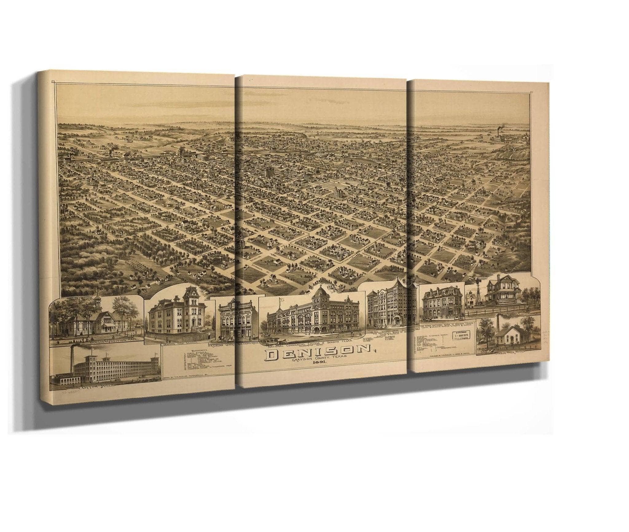 Denison Grayson County Texas 1891 State Of Texas - Image 4