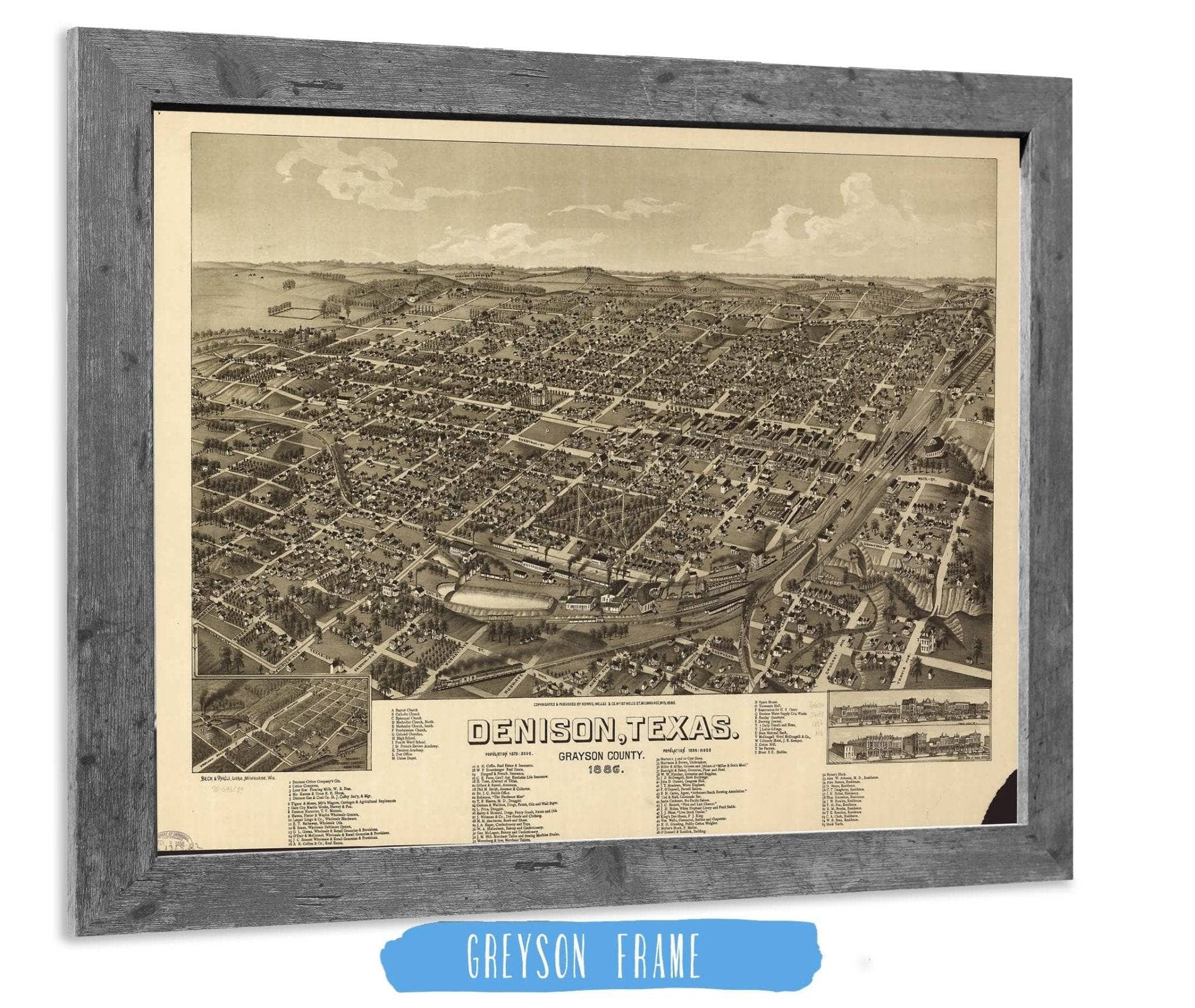 Denison Texas Grayson County 1886 State of Texas - Image 6