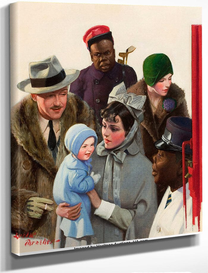 Departure At The Train Station Liberty Magazine Cover February 2 1929 By Leslie Thrasher