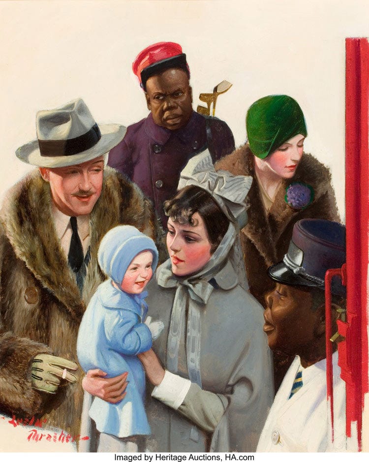 Departure At The Train Station Liberty Magazine Cover February 2 1929 By Leslie Thrasher - Image 6