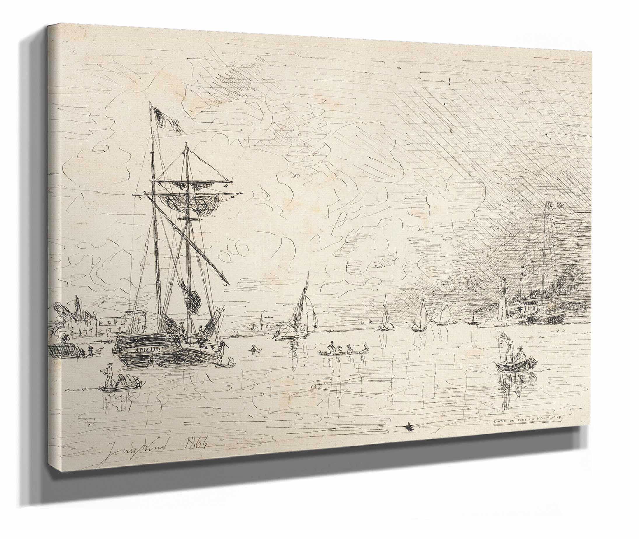 Departure From The Port Of Honfleur by Johan Barthold Jongkind - Image 2