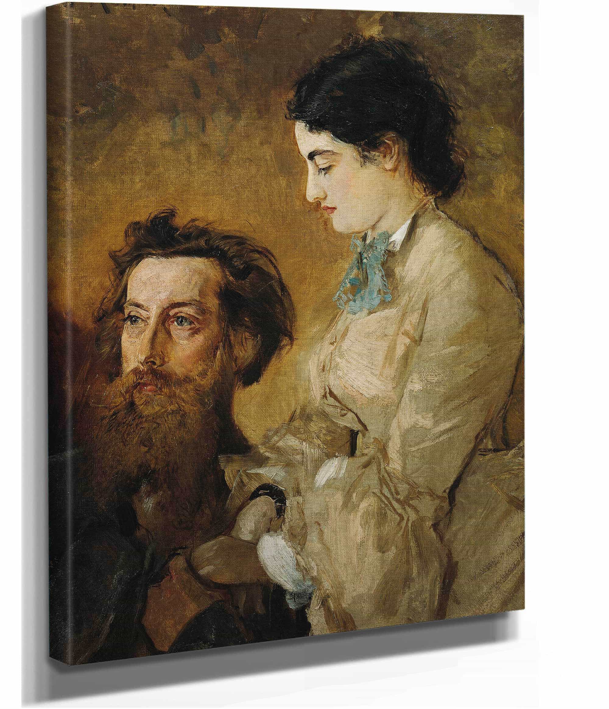 Der Bildhauer Reinhold Begas Mit Seiner Frau Margarethe by Anton Romako - Image 2