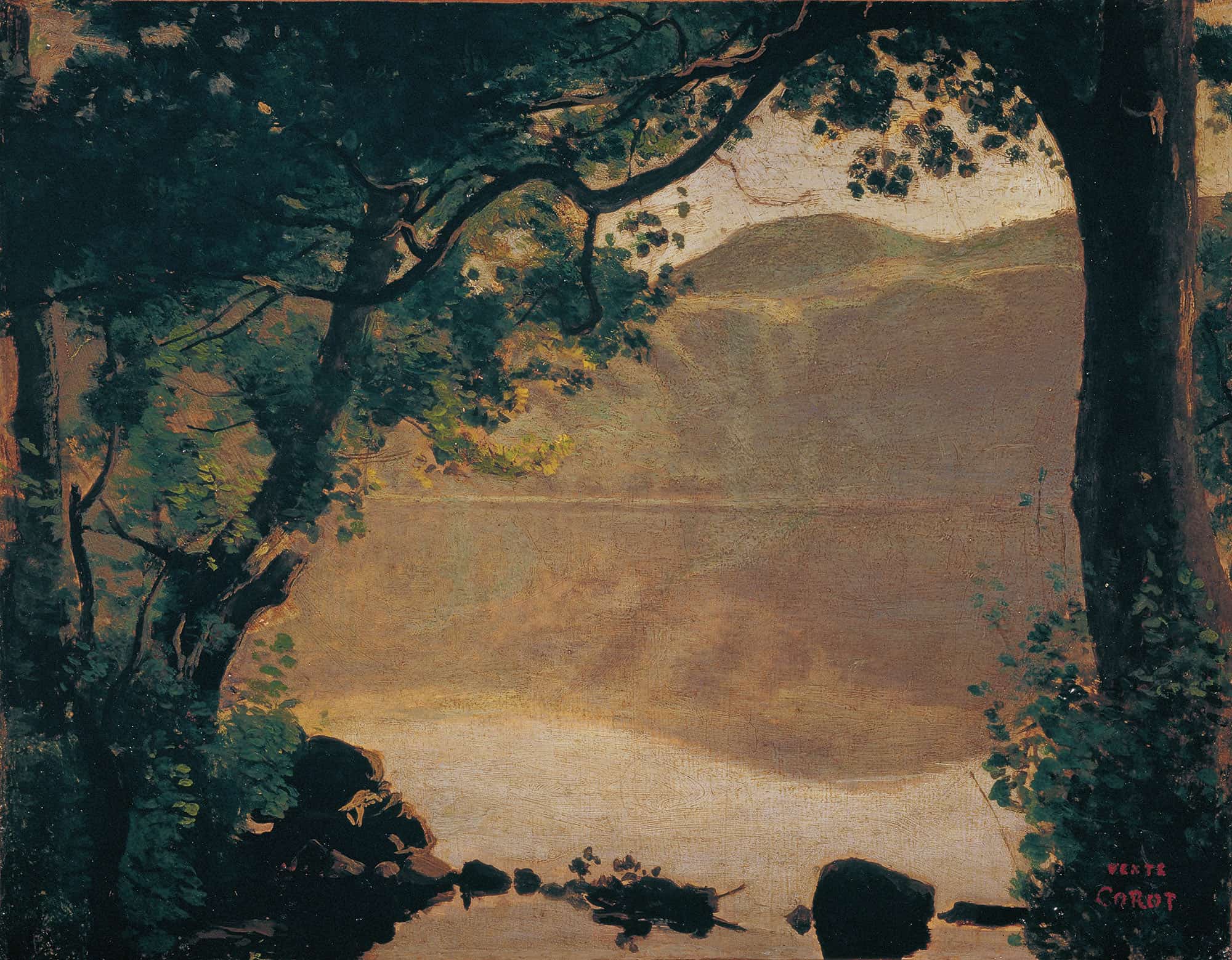 Der Nemisee by Jean Baptiste Camille Corot