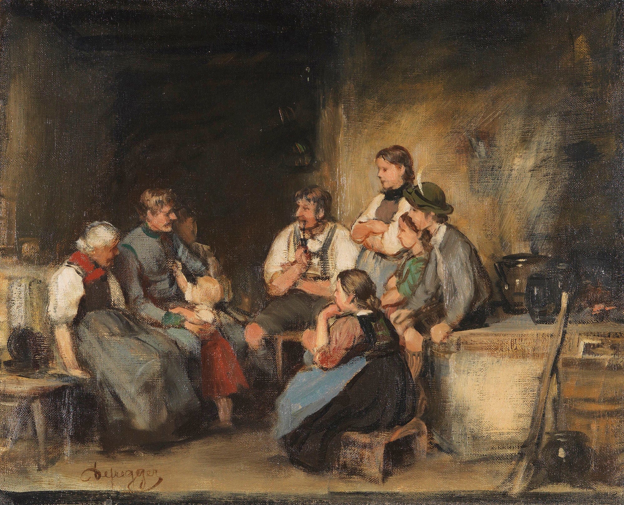 Der Urlauber Olskizze by Franz Von Defregger - Image 2