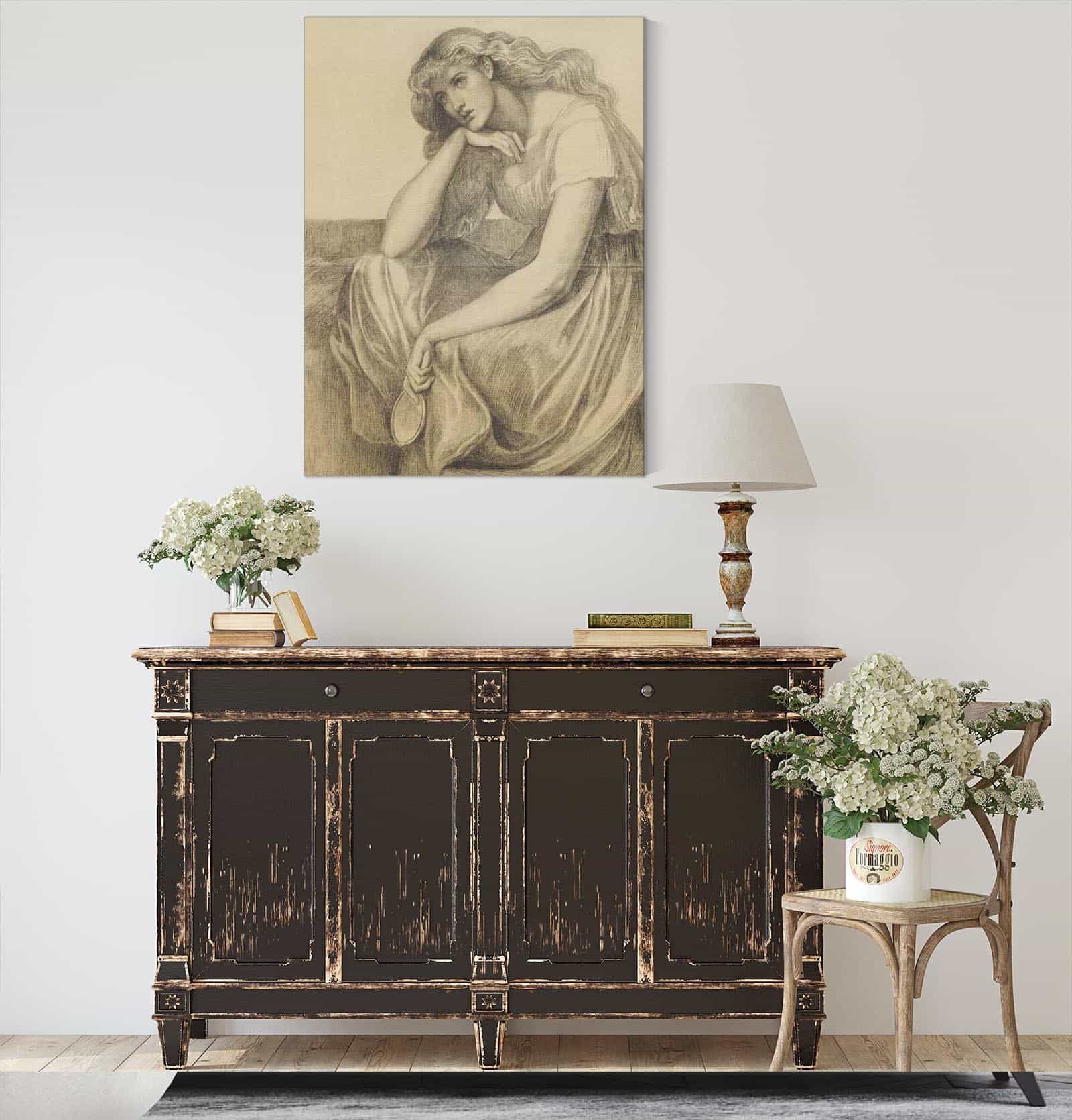 Desdemonas Death Song Drapery Study by Dante Gabriel Rossetti - Image 4