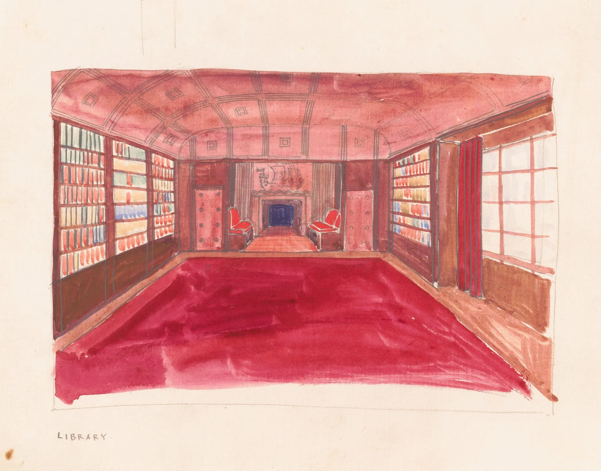 Design Drawings For The Theodore Weicker Apartment Building Study For Library by Winold Reiss