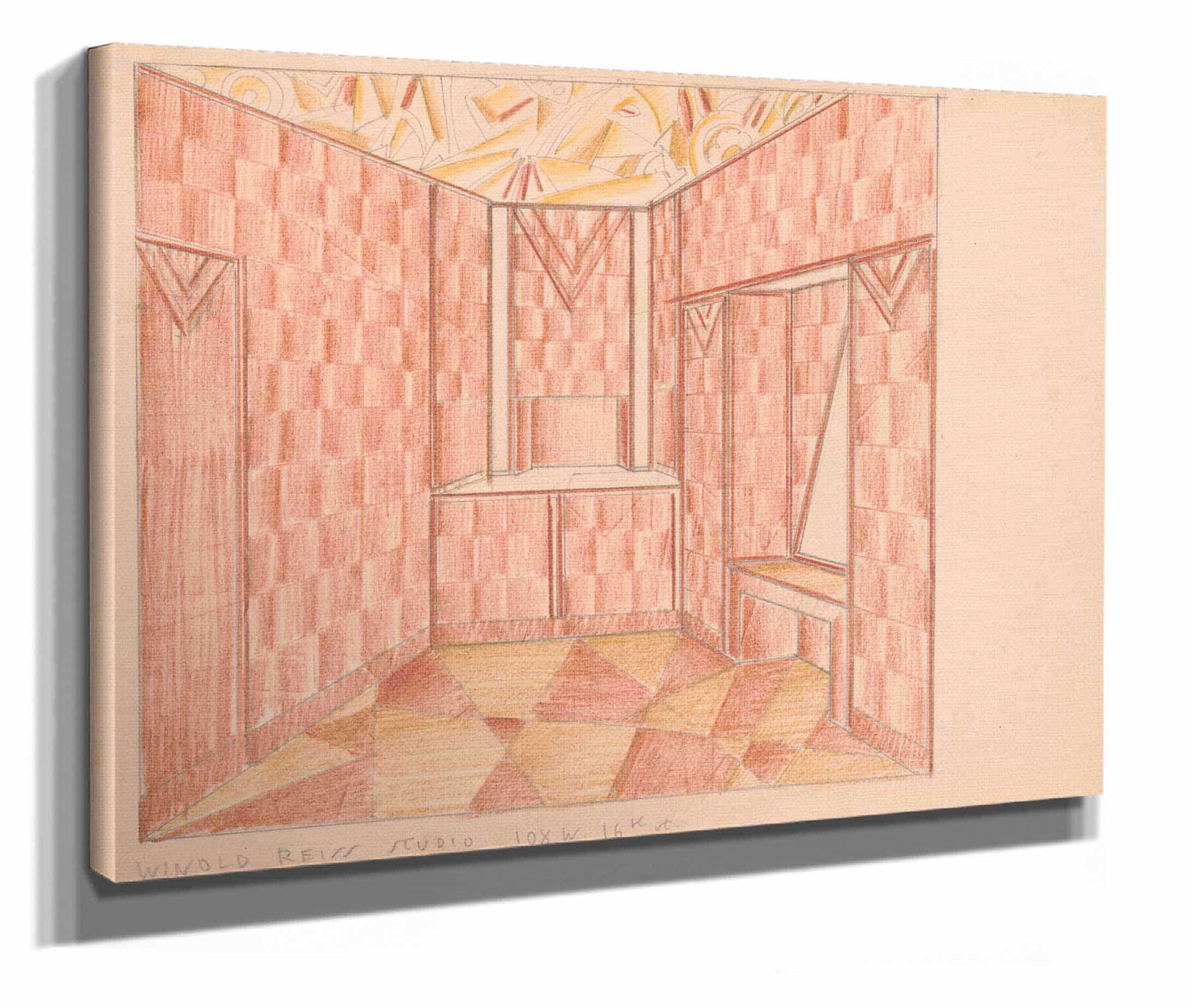 Design For Small Showroom Or Powder Room Interior Perspective Study by Winold Reiss - Image 2