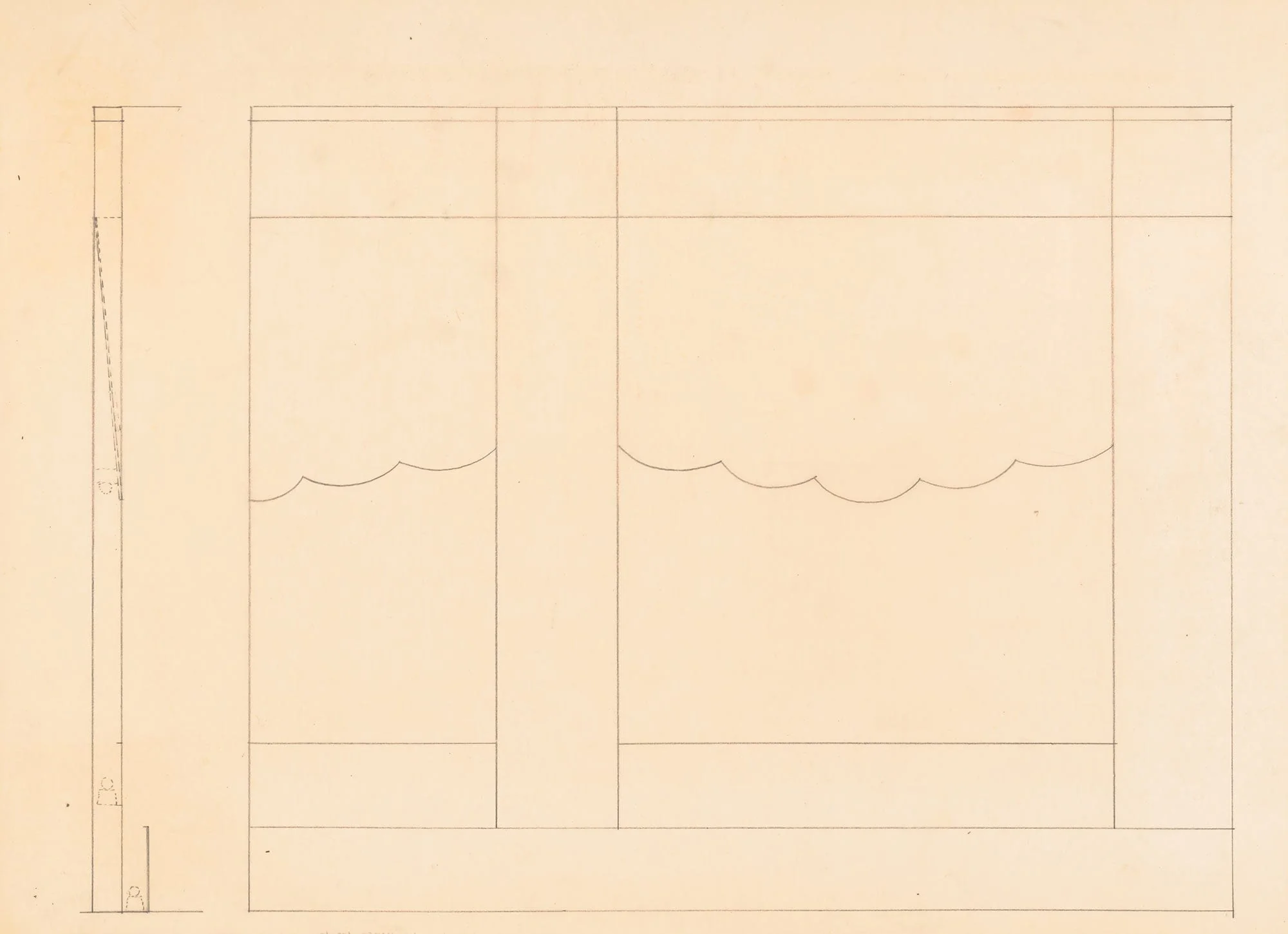 Design For Unidentified Restaurant Possibly Dunhalls Restaurant New York Ny Wall Treatment Sketch by Winold Reiss