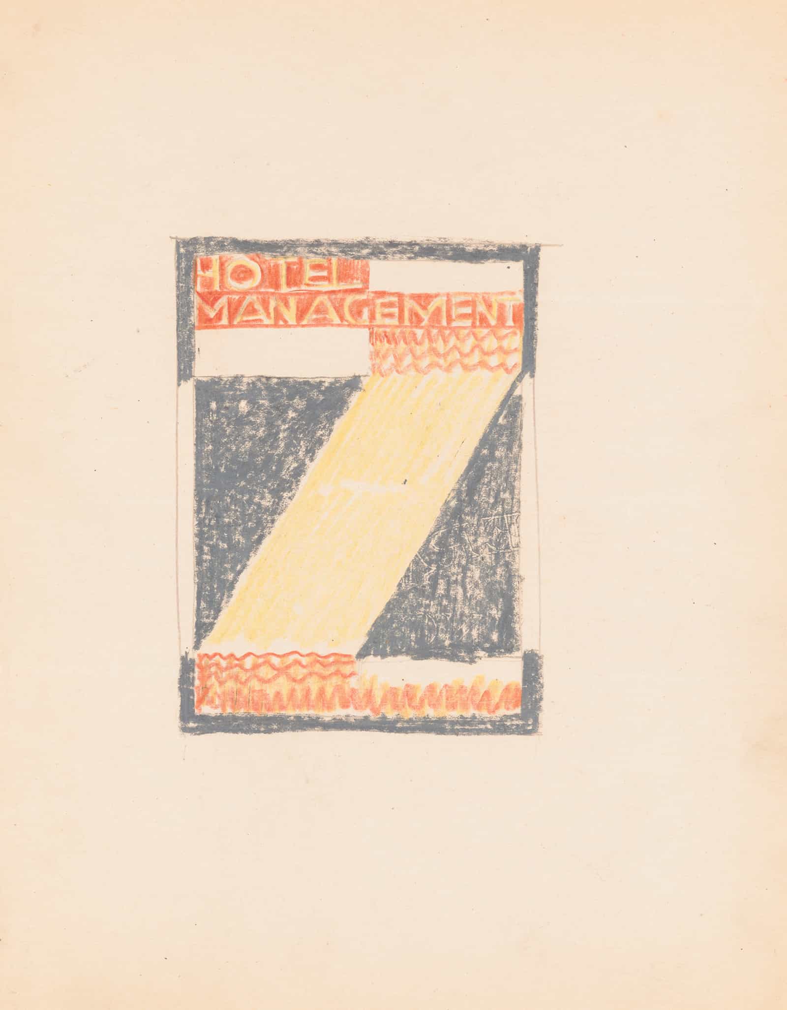 Designs For Cover Of Hotel Management Magazine Grey Cover Design With Yellow Band by Winold Reiss