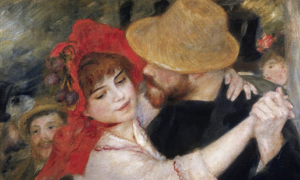 Detail Of Dancing Couple From Le Bal A Bougival By Pierre Auguste Renoir - Image 7