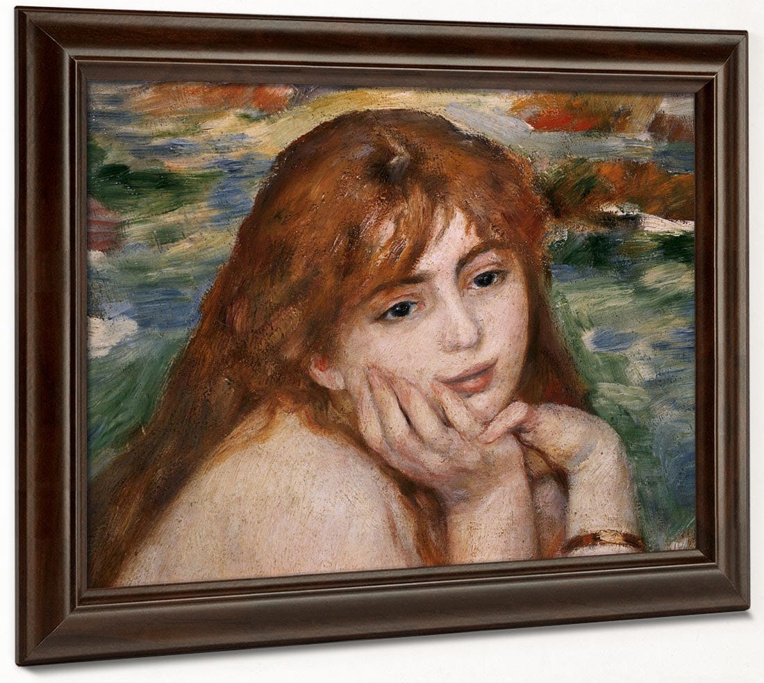 Detail Of Female Figure's Head From Seated Bather 1 By Pierre Auguste Renoir - Image 4