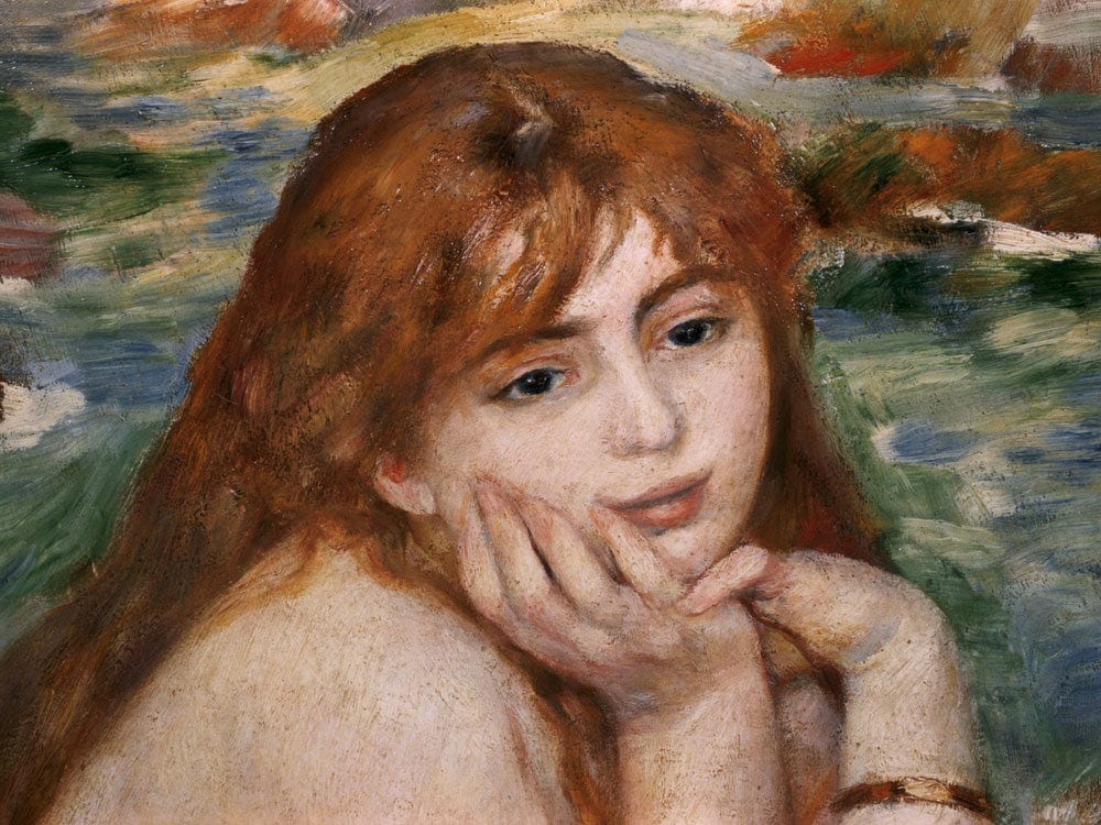 Detail Of Female Figure's Head From Seated Bather By Pierre Auguste Renoir - Image 5