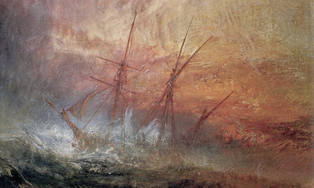 Detail Of Sailing Ship From The Slave Ship By Joseph Mallord William Turner - Image 7