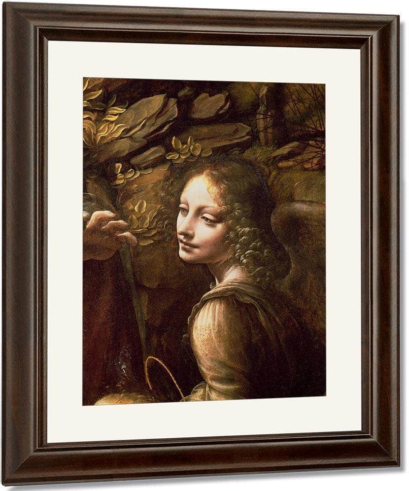 Detail Of The Angel From The Virgin Of The Rocks (The Virgin With The Infant St. John Adoring The Infant Christ Accompanied By An Angel) By Leonardo Da Vinci - Image 3