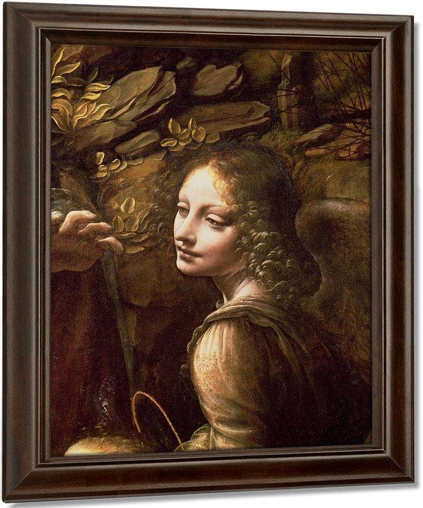 Detail Of The Angel From The Virgin Of The Rocks (The Virgin With The Infant St. John Adoring The Infant Christ Accompanied By An Angel) By Leonardo Da Vinci - Image 4