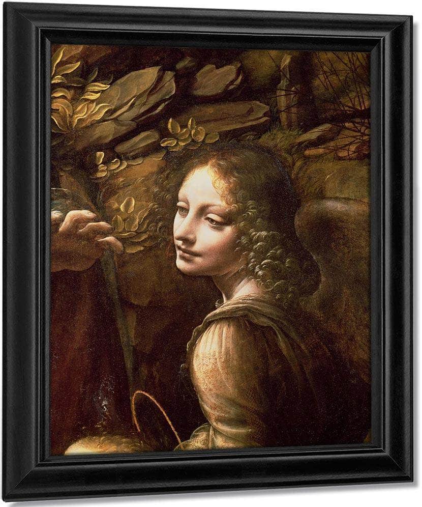 Detail Of The Angel From The Virgin Of The Rocks (The Virgin With The Infant St. John Adoring The Infant Christ Accompanied By An Angel) By Leonardo Da Vinci - Image 6