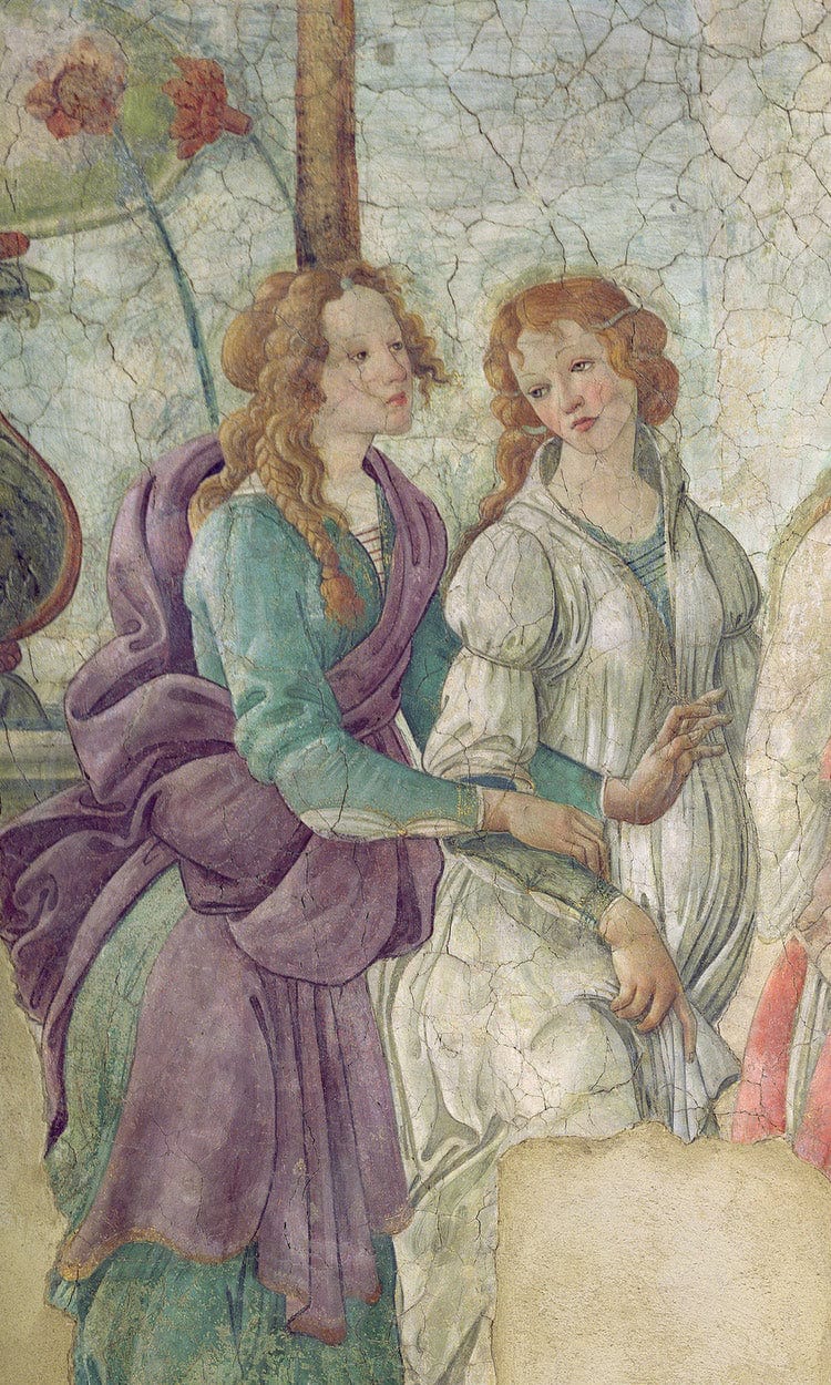 Detail Of Venus And The Graces Offering Gifts To A Young Girl By Sandro Botticelli - Image 6