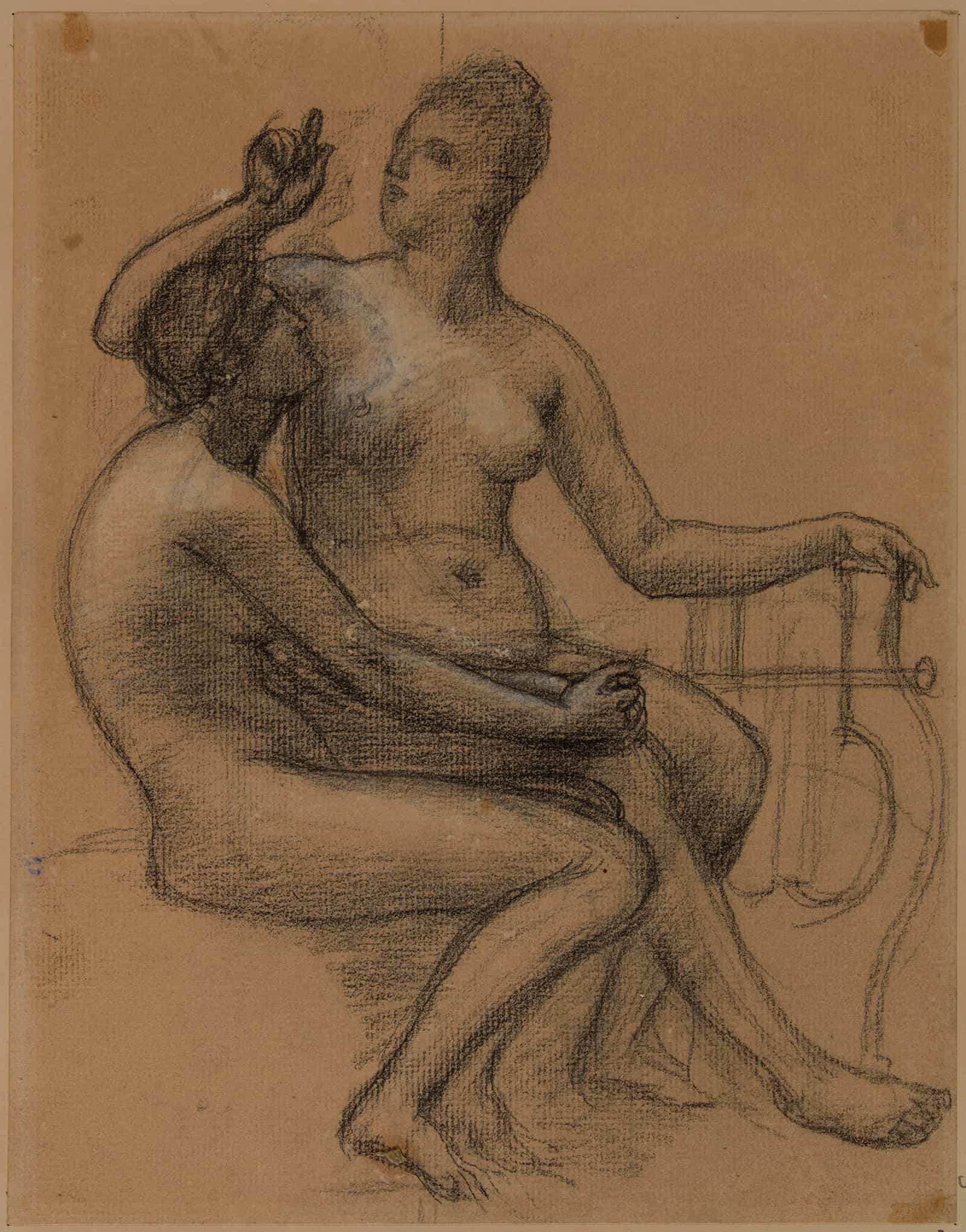 Deux Femmes Nues Assises by Pierre Puvis De Chavannes