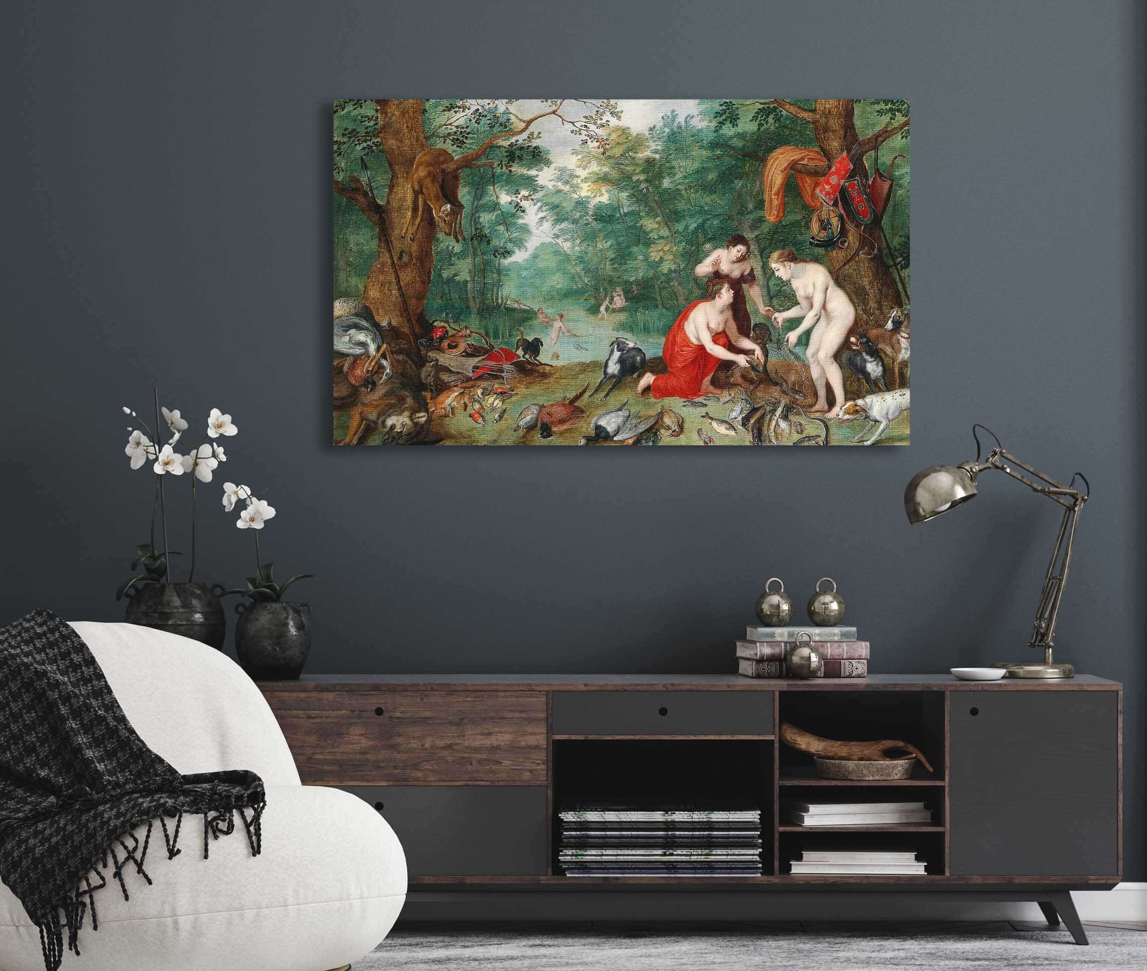 Diana And Her Nymphs Fishing S by Jan Brueghel The Younger - Image 5