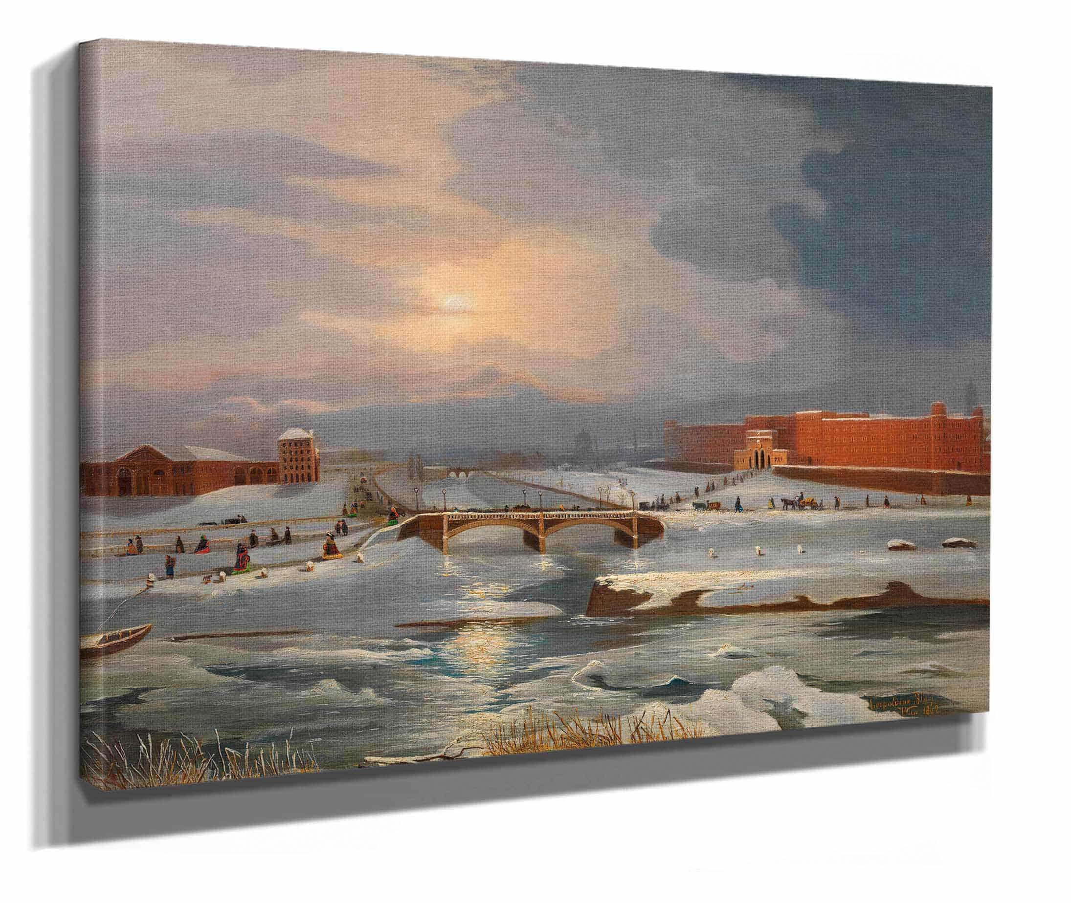 Die Franz Josephs Kaserne Mit Hauptzollamt Und Radetzkybrucke Im Winter by Tina Blau - Image 2