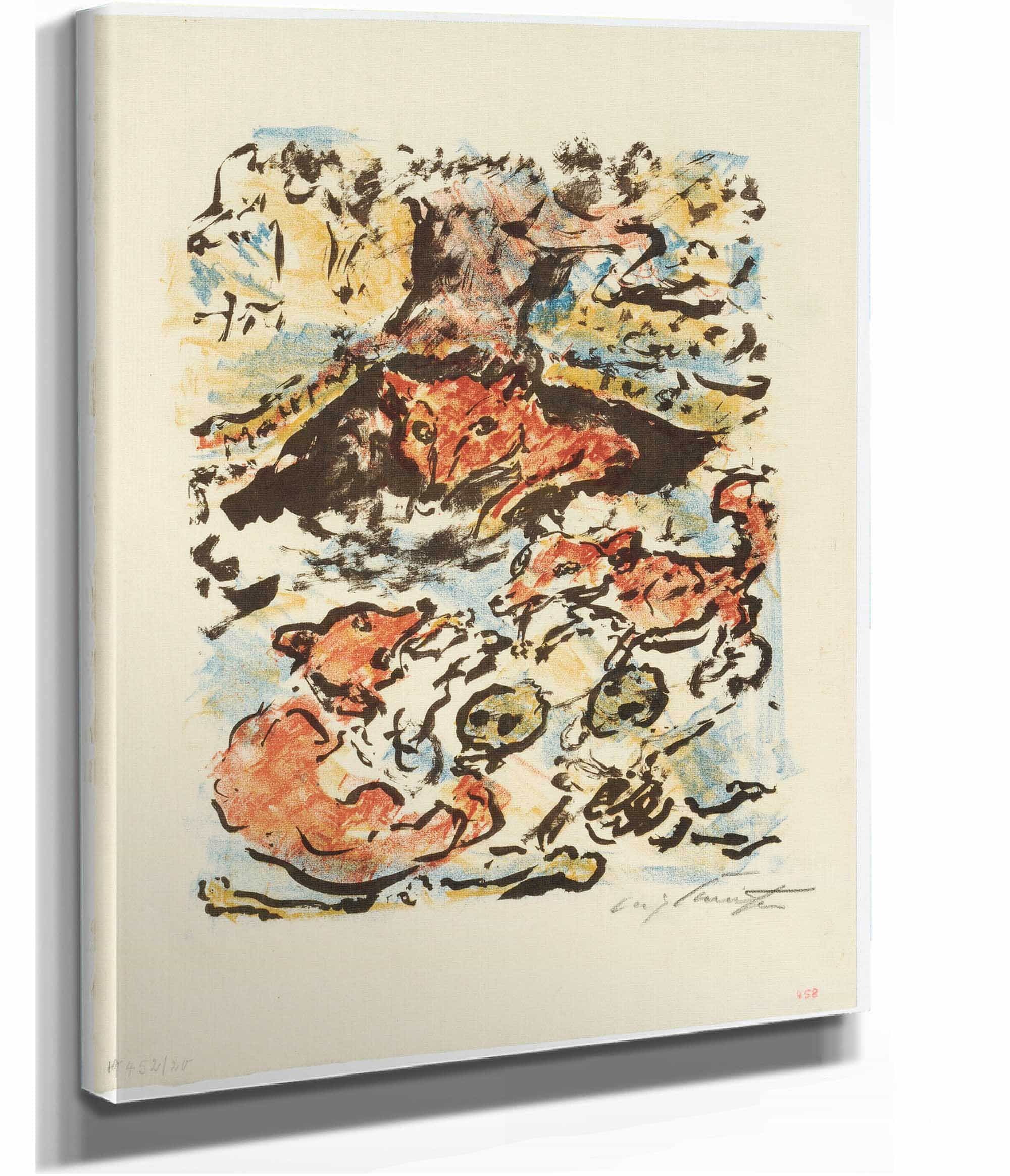 Die Fuchsin Ermelyn Mit Ihren Kindern Im Fuchsbau Malepartus by Lovis Corinth - Image 2