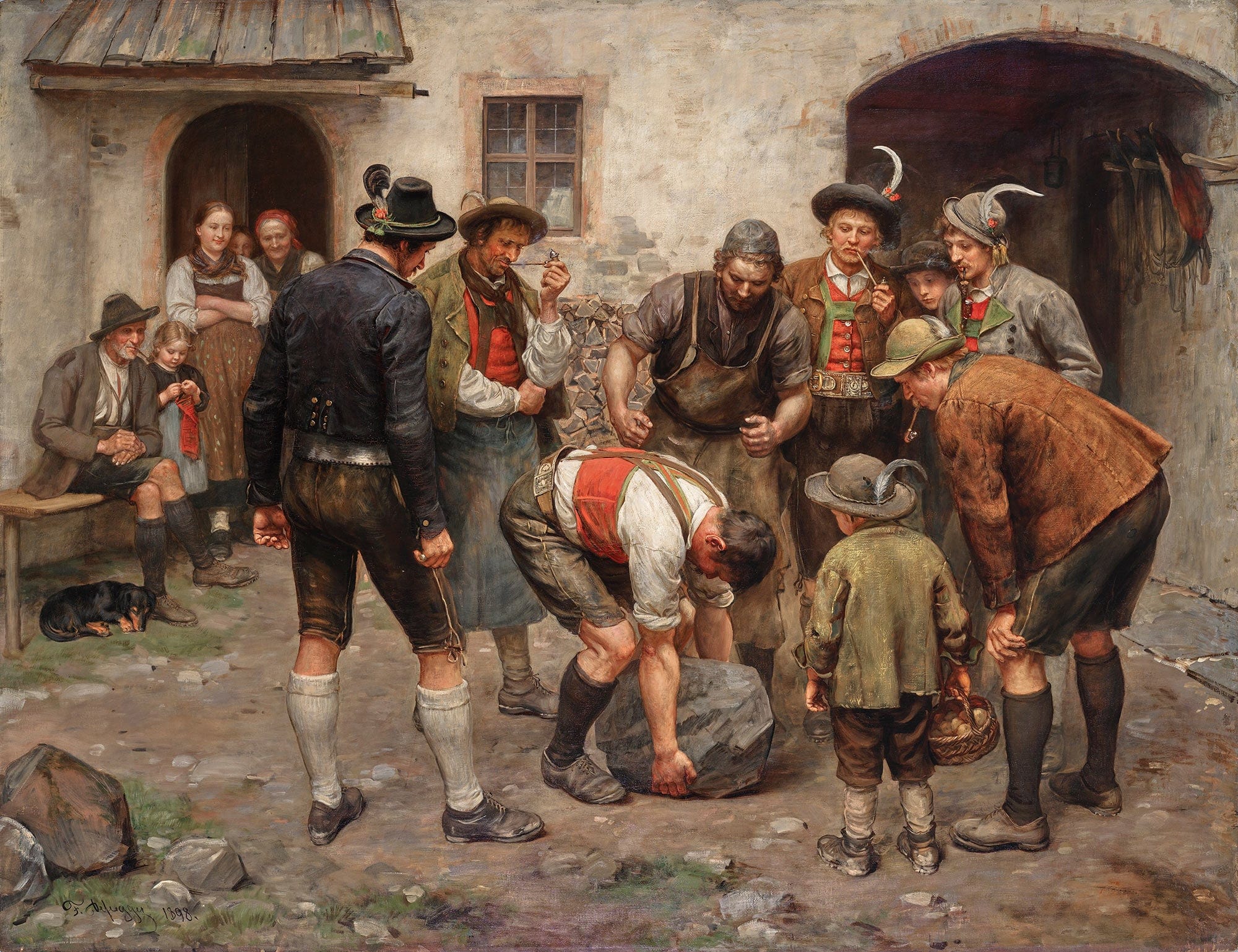 Die Kraftprobe by Franz Von Defregger - Image 2