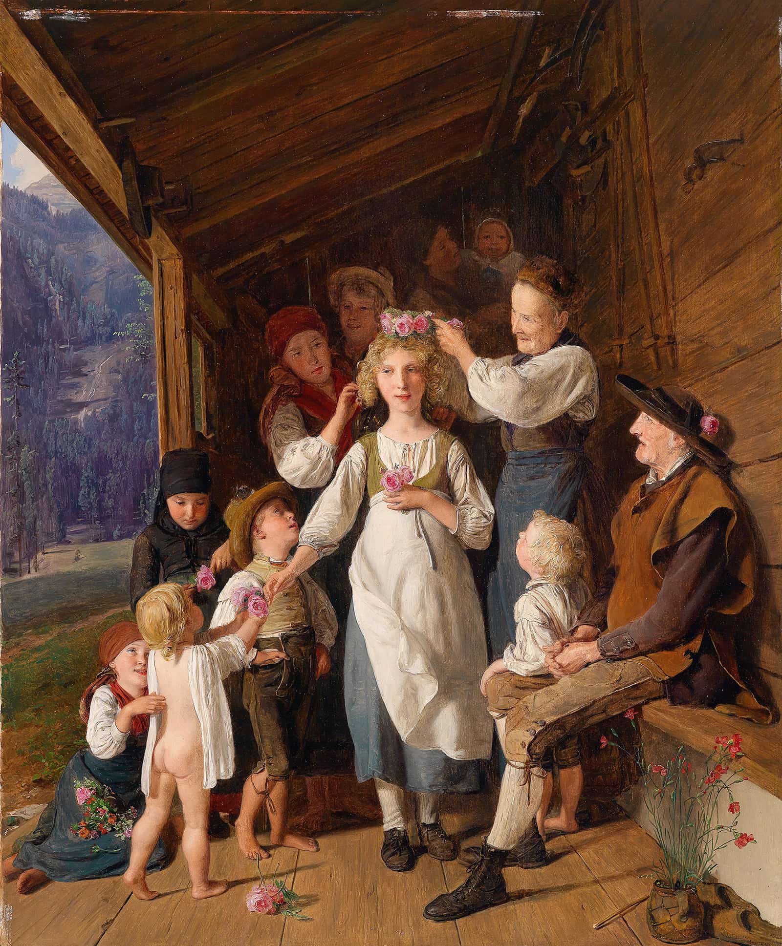 Die Kranzljungfer by Ferdinand Georg Waldmuller