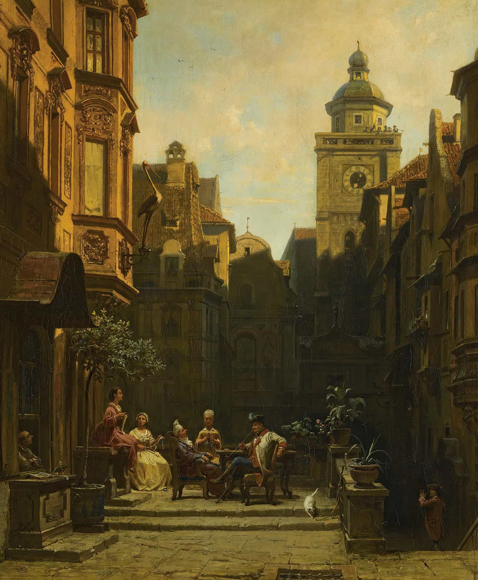 Die Plauderstunde A Good Gossip by Carl Spitzweg