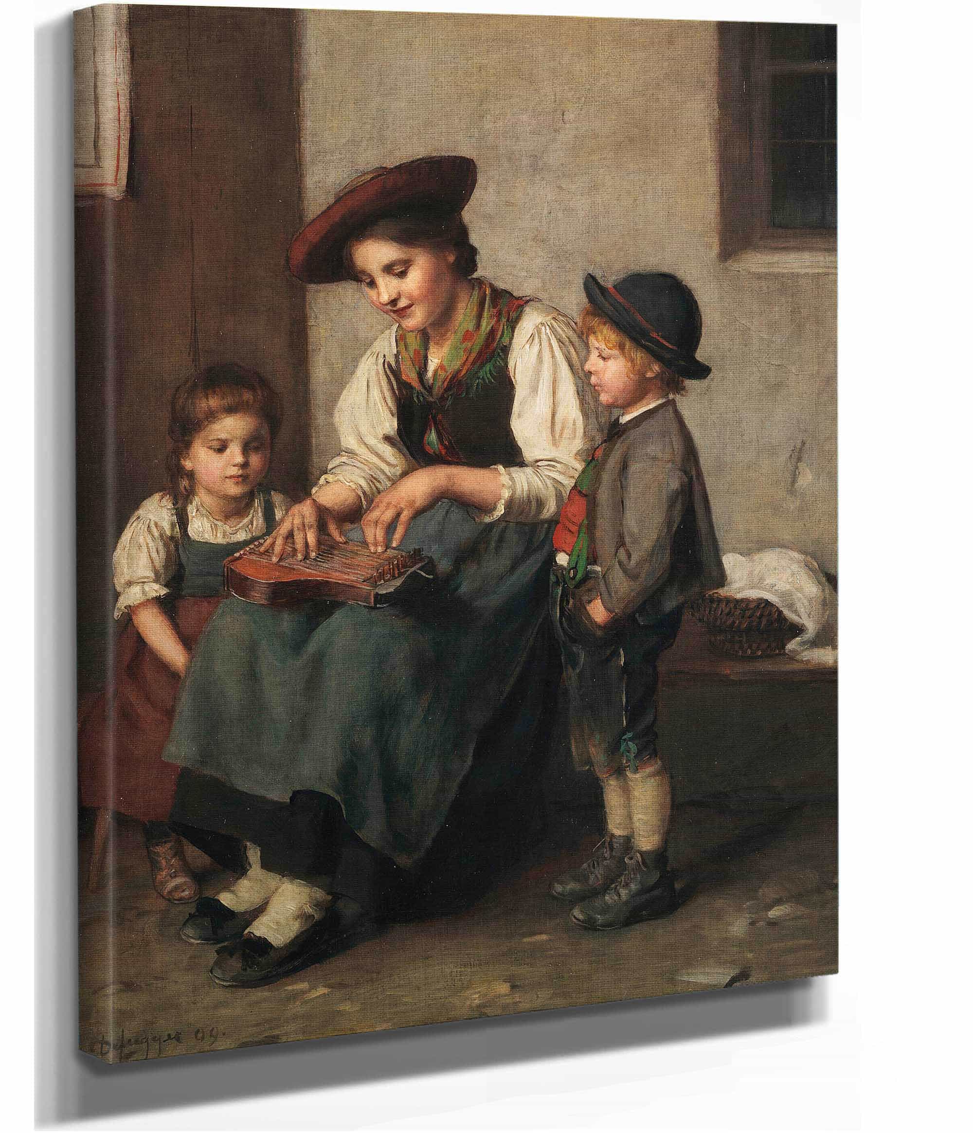 Die Zitherspielerin by Franz Von Defregger - Image 2