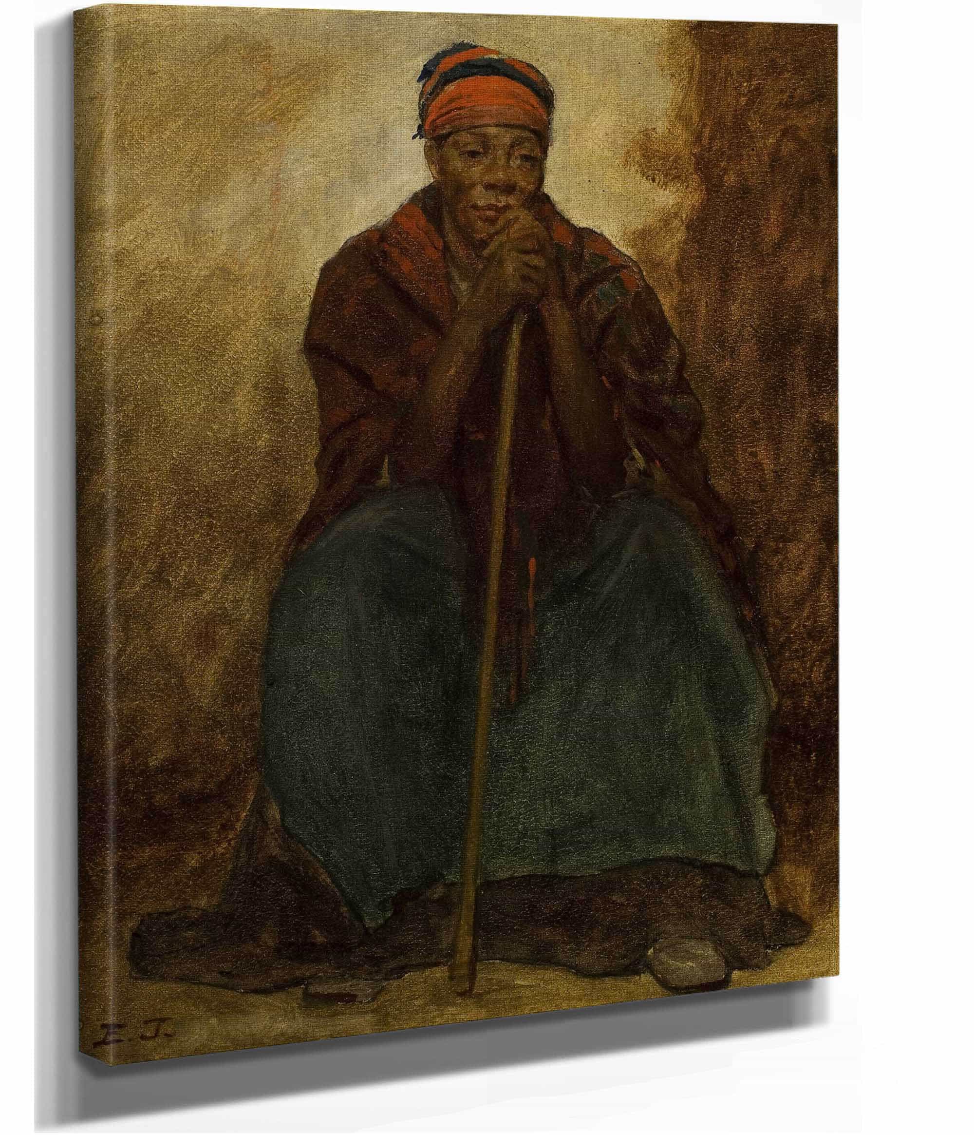 Dinah Portrait Of A Negress by Eastman Johnson - Image 2