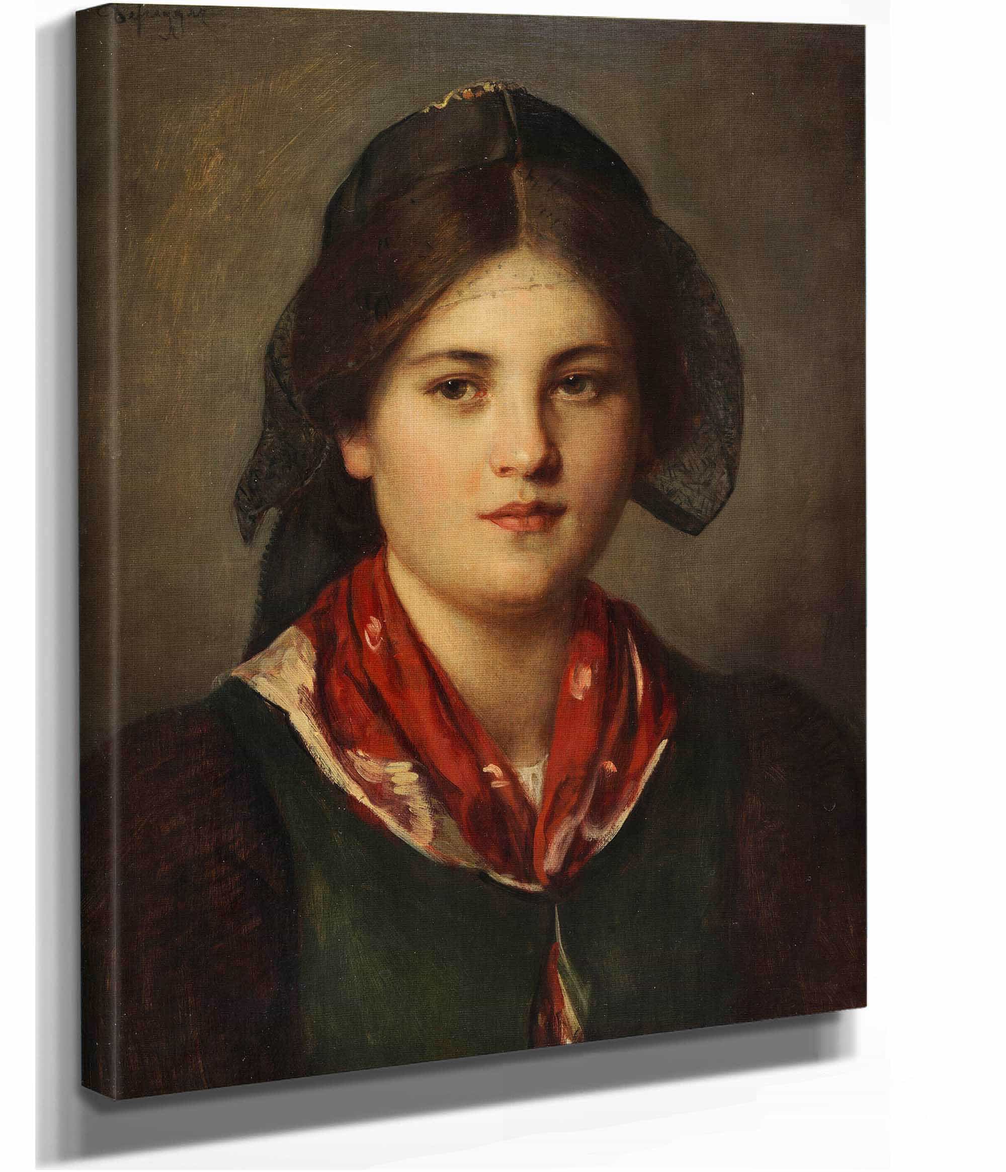 Dirndl Mit Spitzenhaube by Franz Von Defregger - Image 2