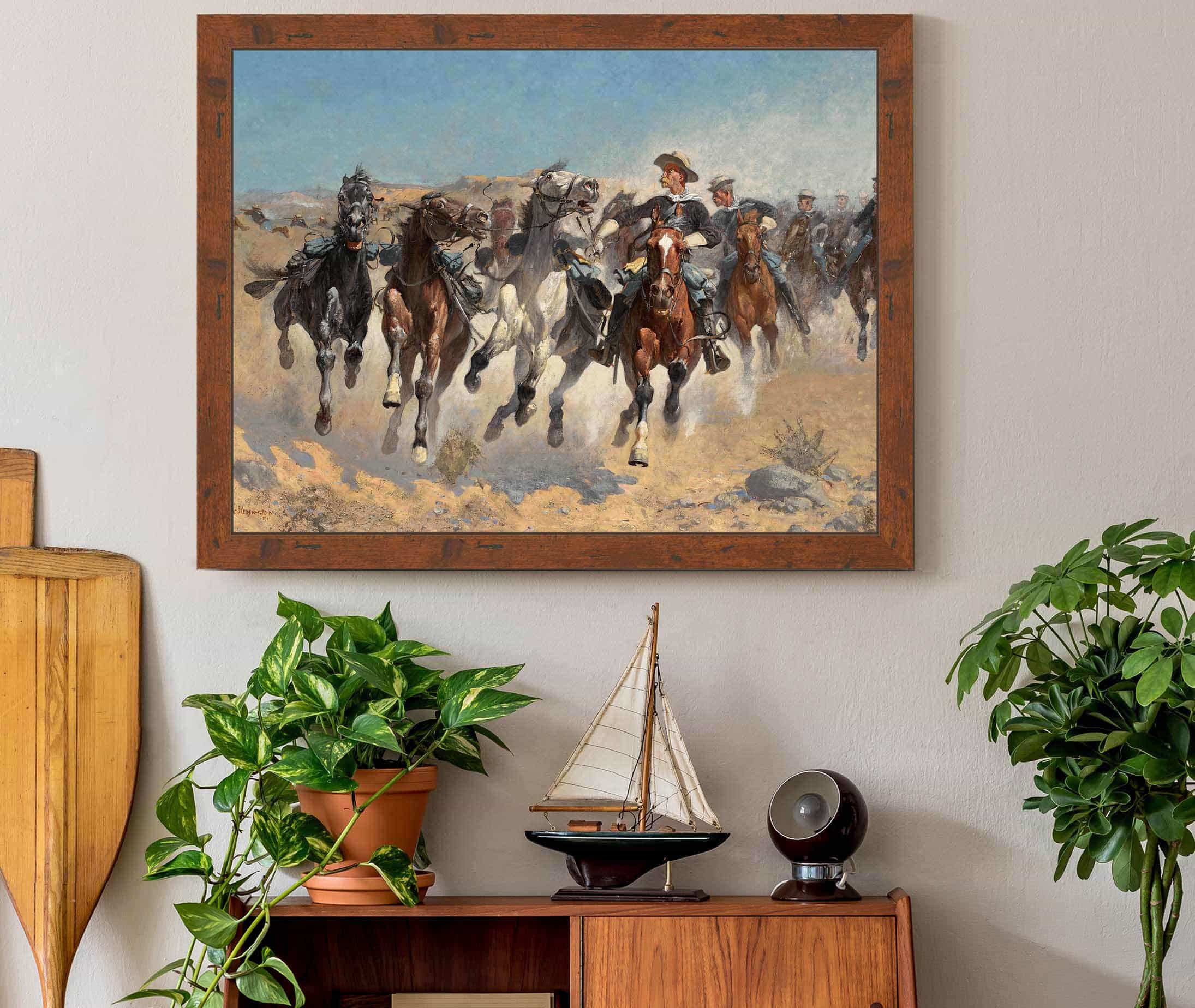 Dismountedthe Fourth Troopers Moving The Led Horses by Frederic Remington - Image 3