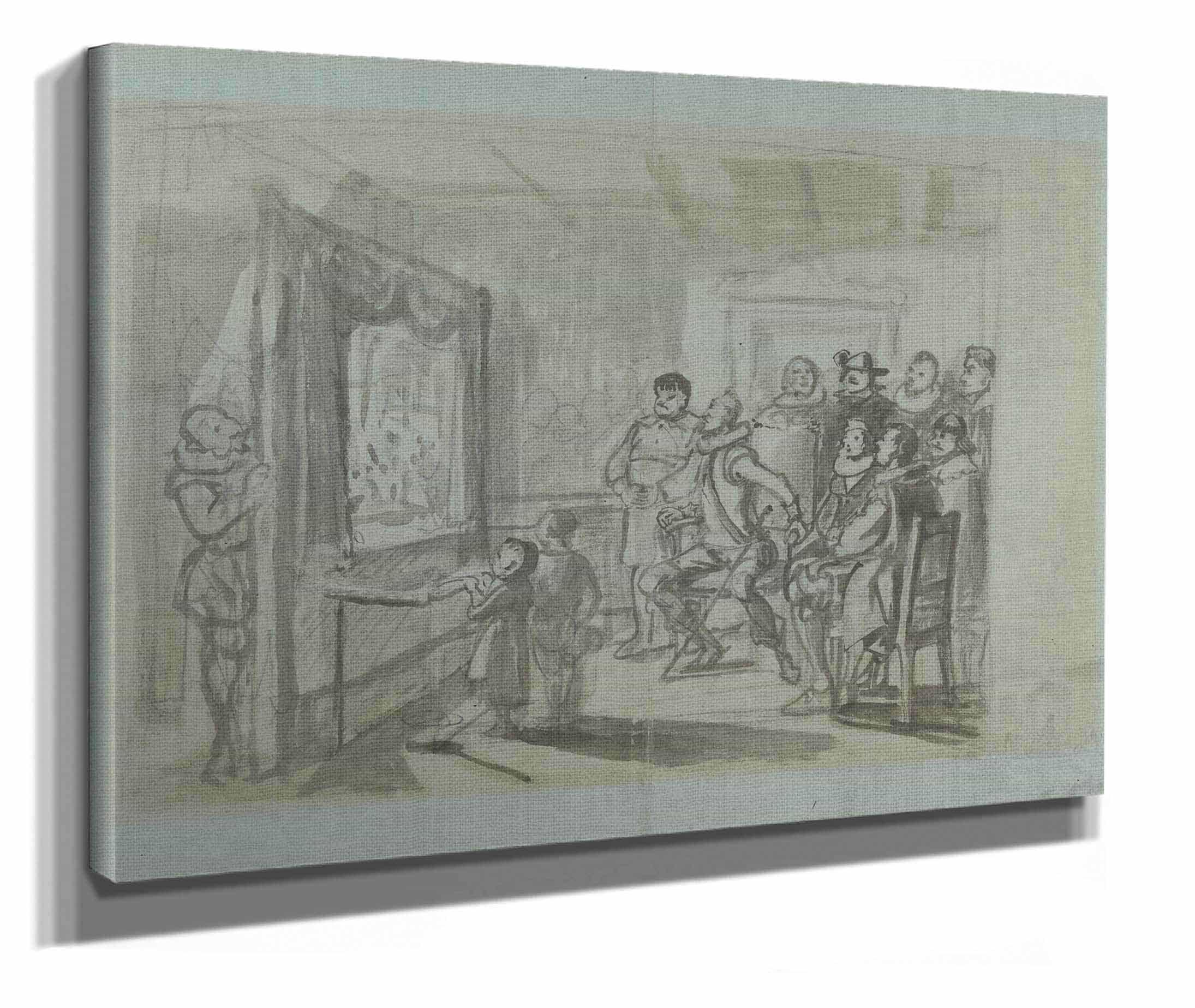 Don Quixote And Others Attending Master Peters Puppet Show by Wilhelm Marstrand - Image 2