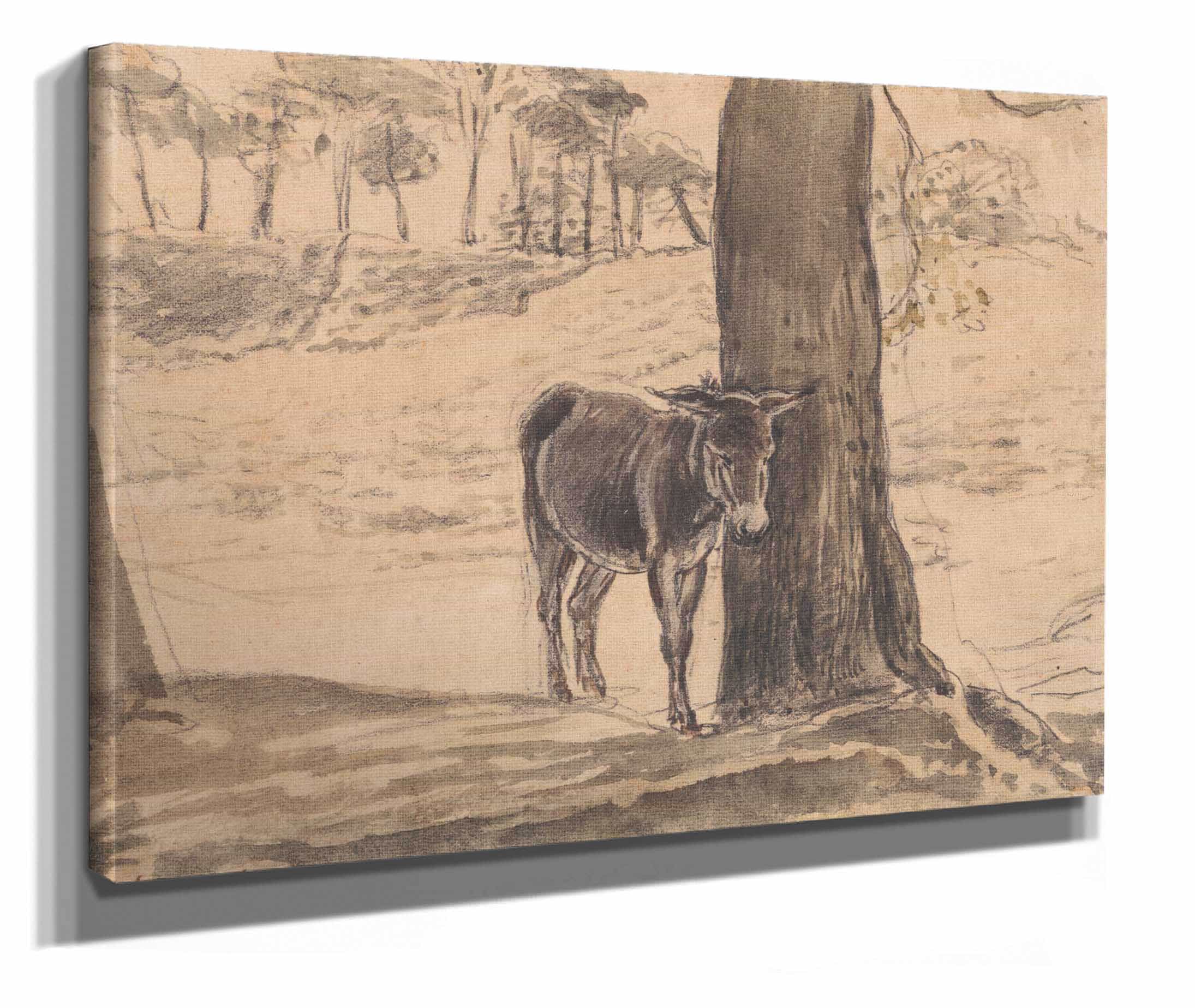 Donkey Beside A Tree Hampstead by John Linnell - Image 2