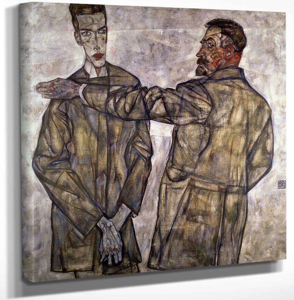 Double Portrait Of Otto And Heinrich Benesch By Egon Schiele