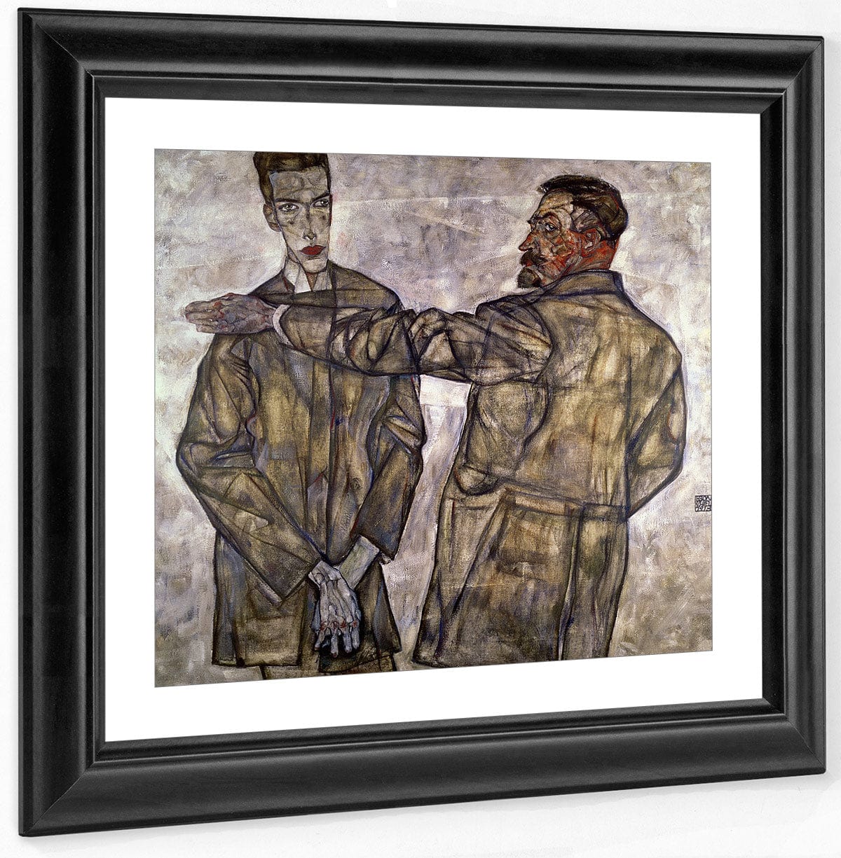Double Portrait Of Otto And Heinrich Benesch By Egon Schiele - Image 2
