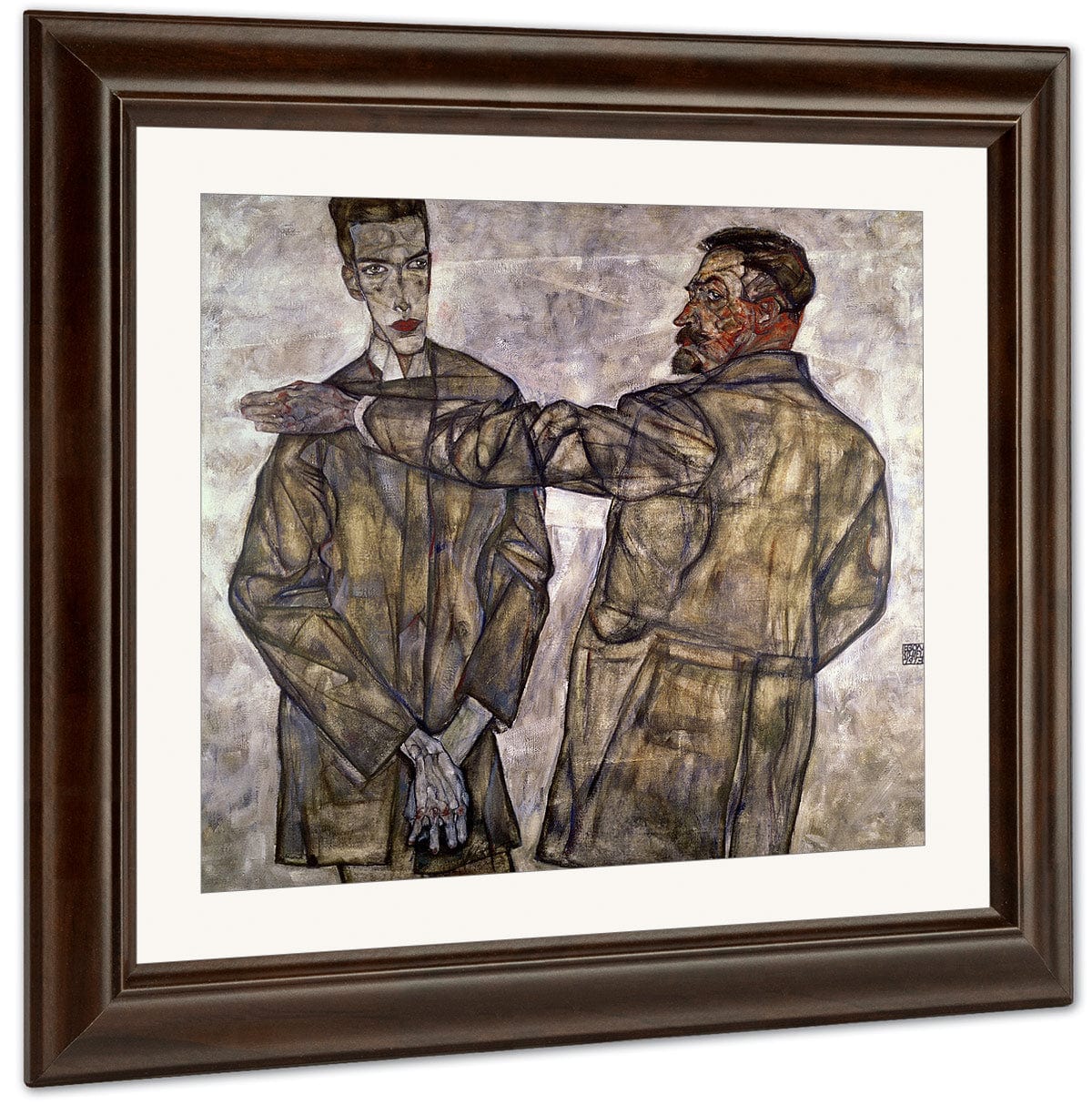 Double Portrait Of Otto And Heinrich Benesch By Egon Schiele - Image 3