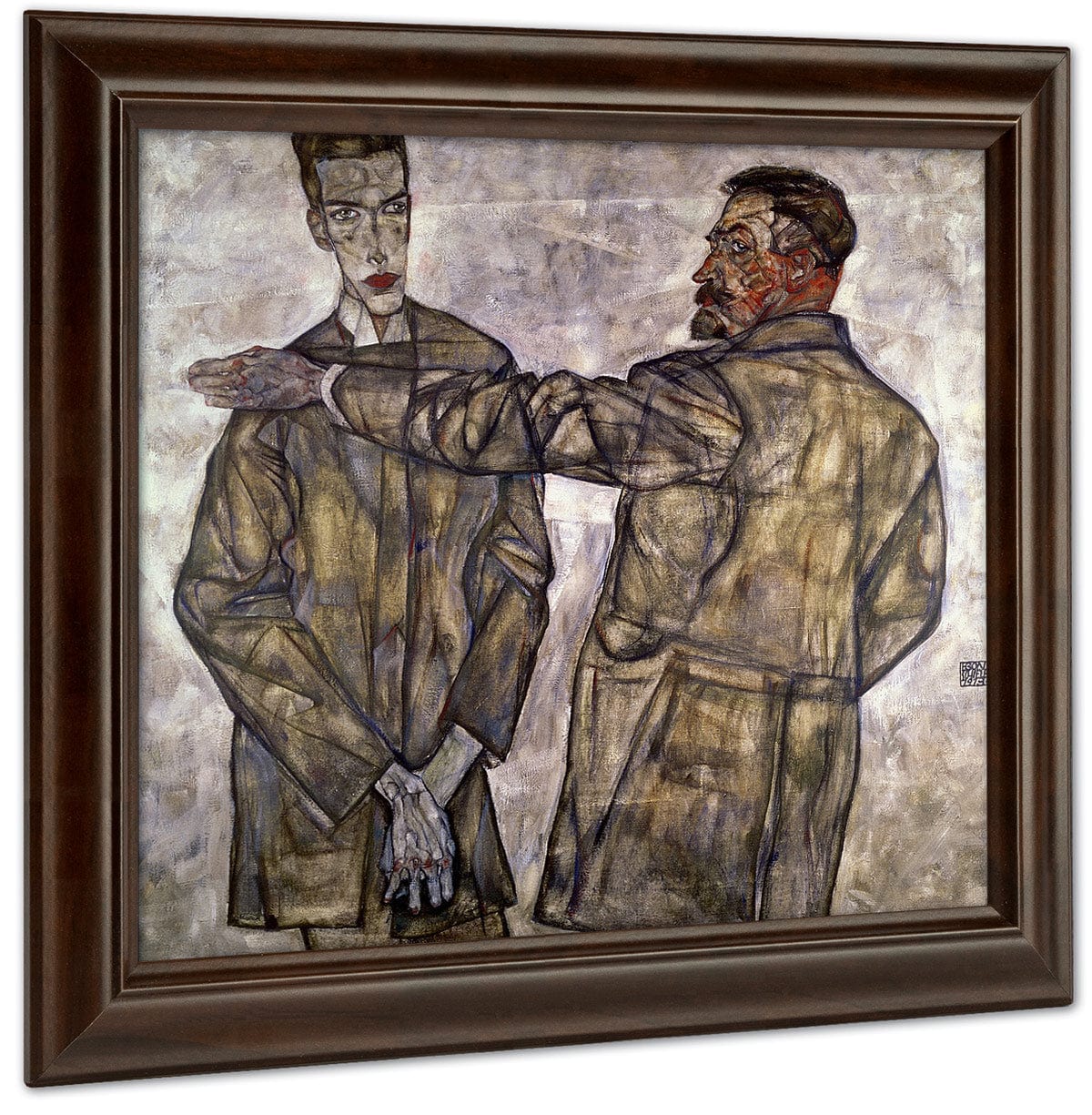 Double Portrait Of Otto And Heinrich Benesch By Egon Schiele - Image 4