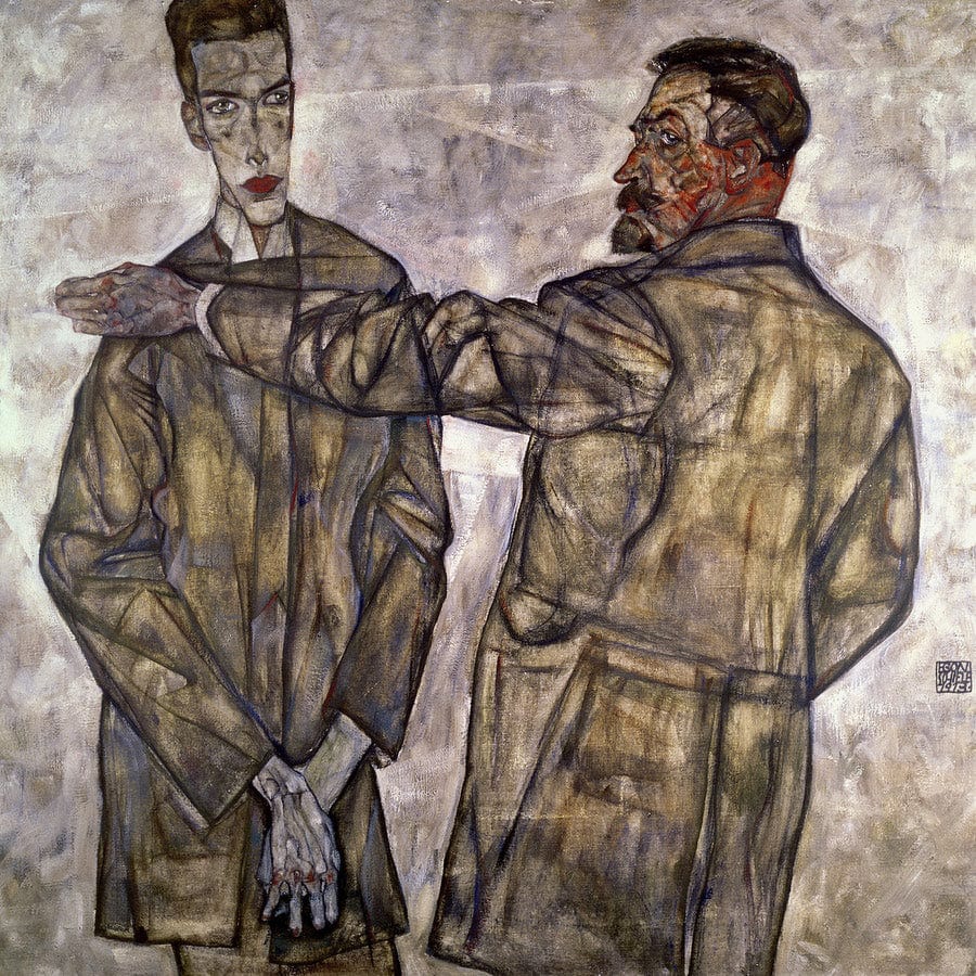 Double Portrait Of Otto And Heinrich Benesch By Egon Schiele - Image 5