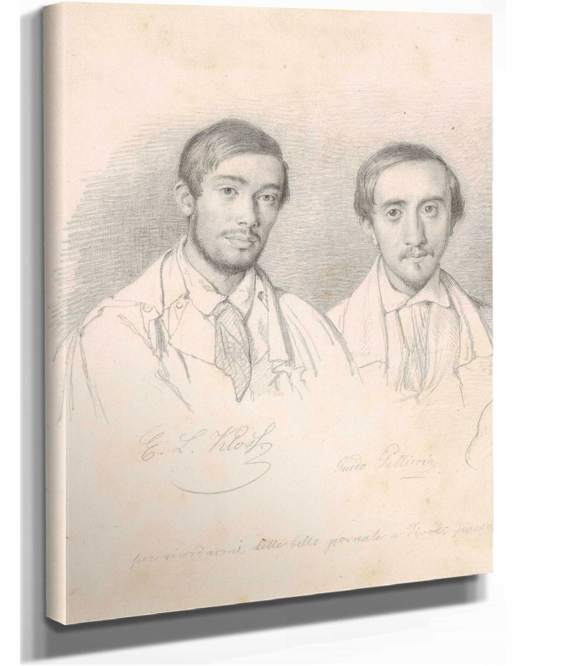 Double Portrait Of The Artists Ef Kloss And G Pellicia by Wilhelm Marstrand - Image 2