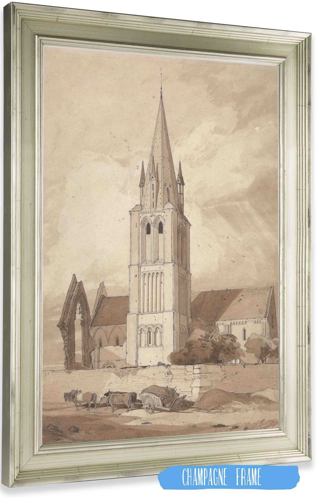 Douvres Church Normandy by John Sell Cotman