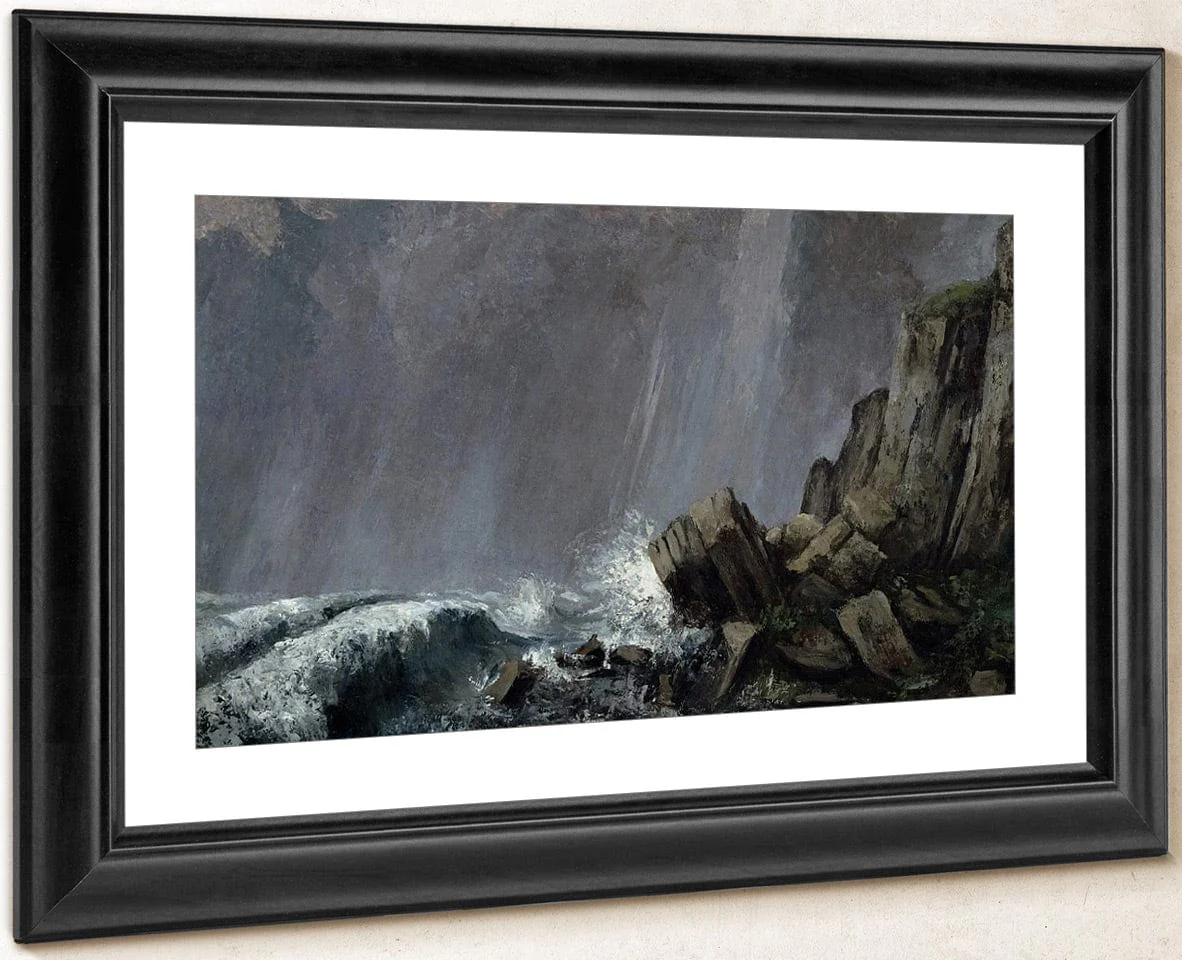 Downpour At Etretat By Jean Desire Gustave Courbet - Image 4