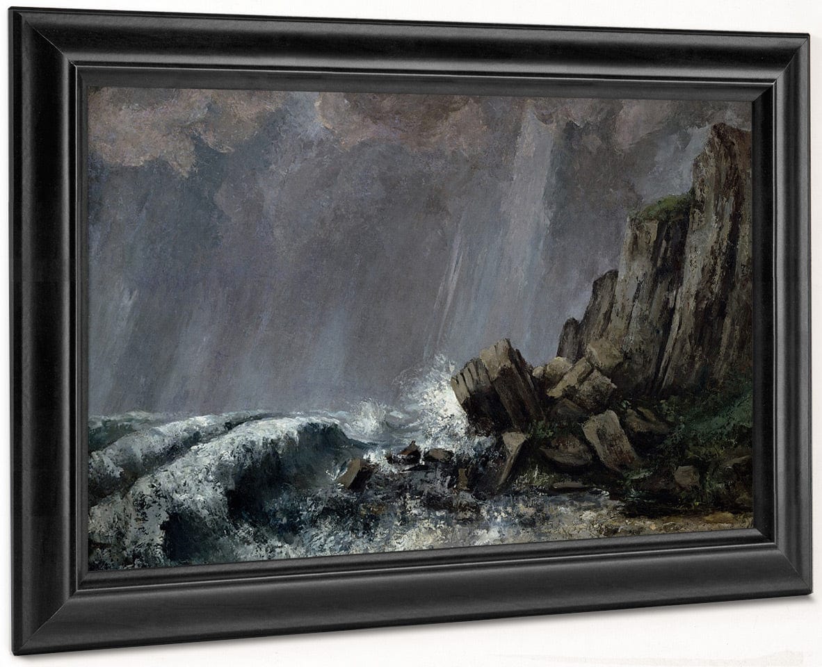 Downpour At Etretat By Jean Desire Gustave Courbet - Image 8