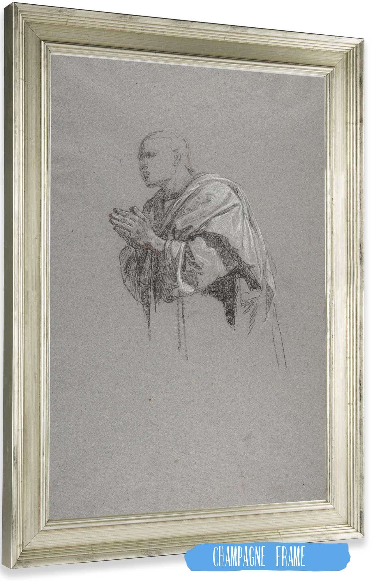 Drapery Study For A Cleric by Isidore Pils