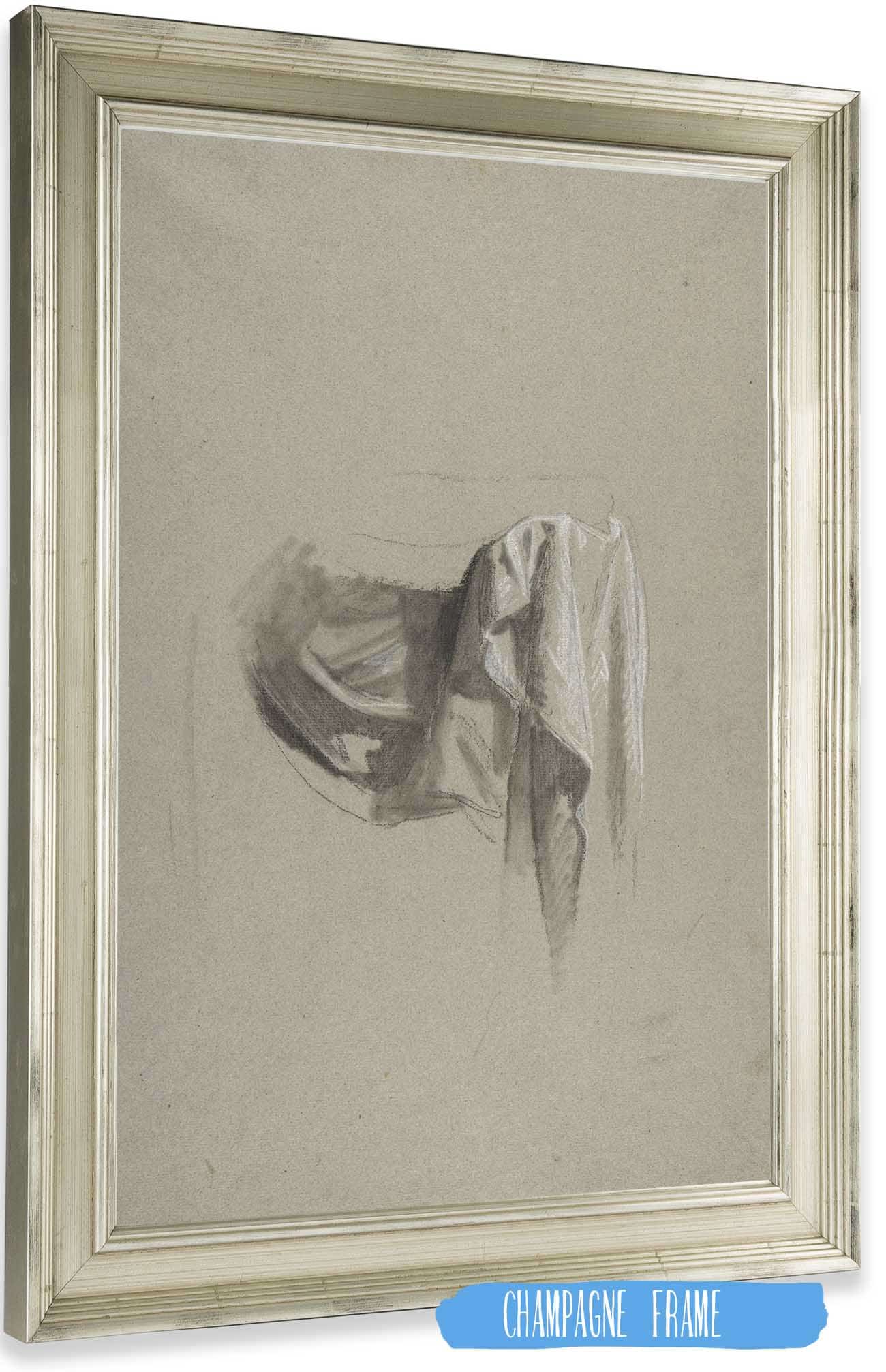 Drapery Study For Figure Holding Crown by Isidore Pils
