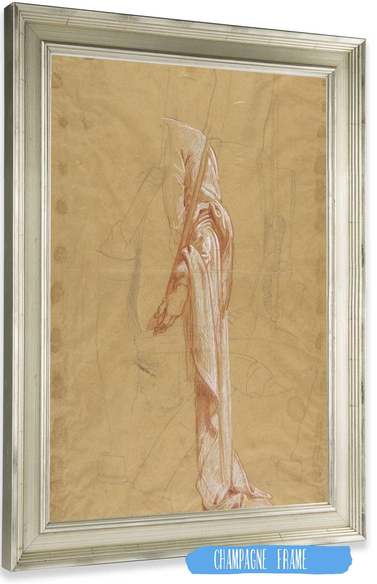 Drapery Study For Sainte Clotilde by Isidore Pils