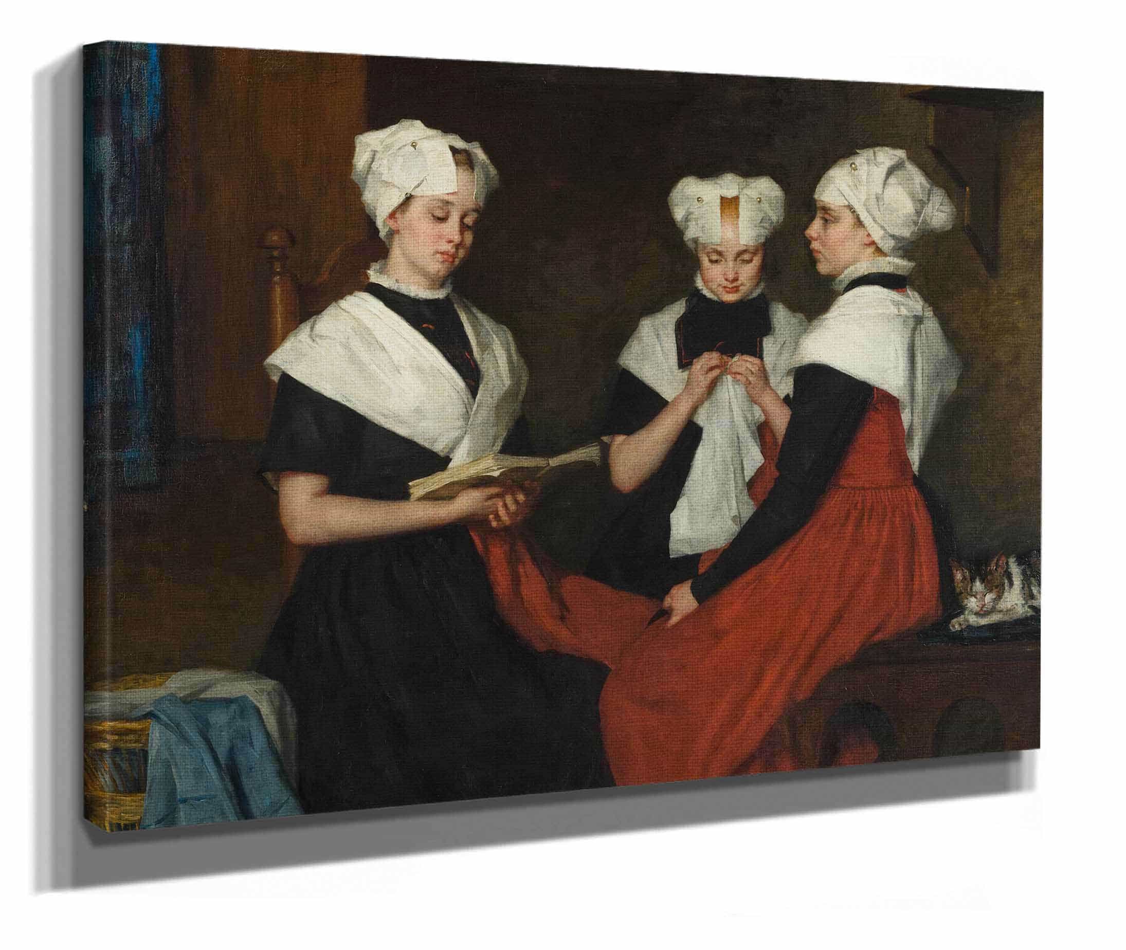 Drie Burgerweesmeisjes Van Amsterdam by Therese Schwartze - Image 2