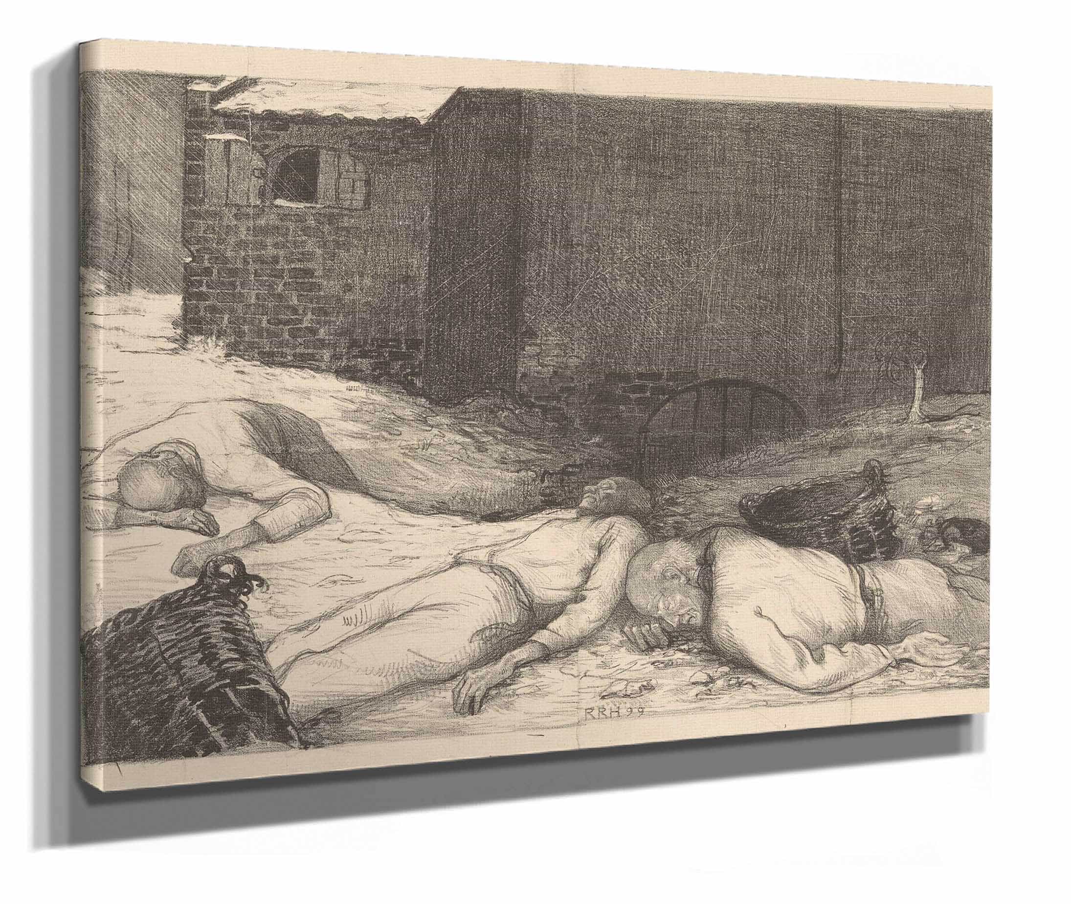 Drie Liggende Dode Mannen Bij Een Gebouw by Richard Nicolaus Roland Holst - Image 2