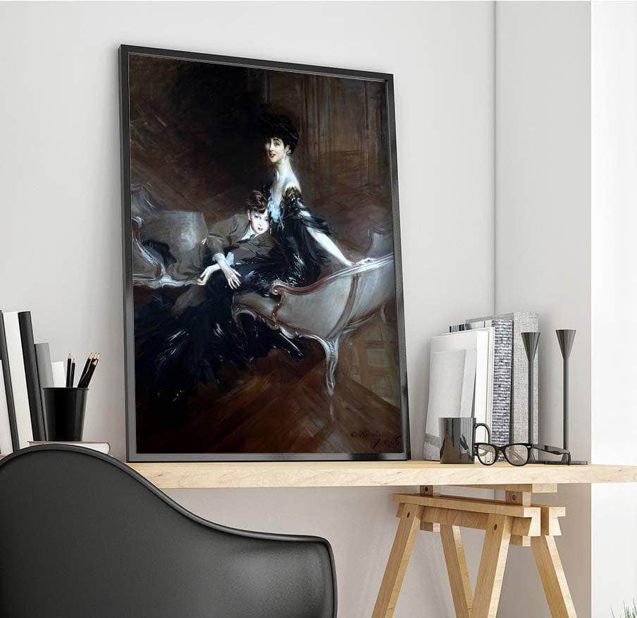 Duchess Of Marlborough & Her Son Painting Giovanni Boildini Canvas Art - Image 4
