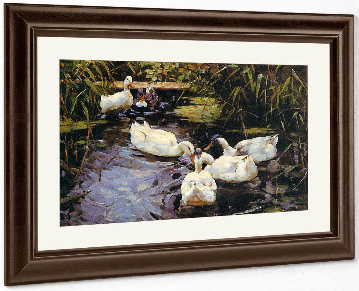 Ducks On A Reed Pond By Alexander Koester - Image 4